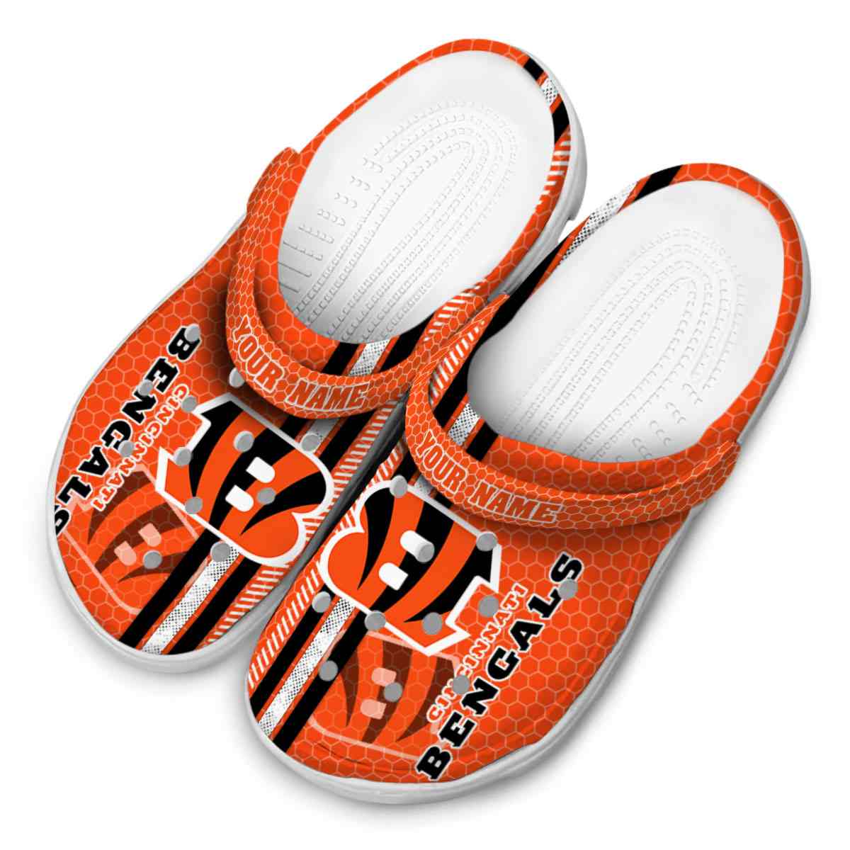 Merchidea Cincinnati Bengals NFL Sport Crocs Crocband Clogs Shoes Comfortable For Men Women and Kids