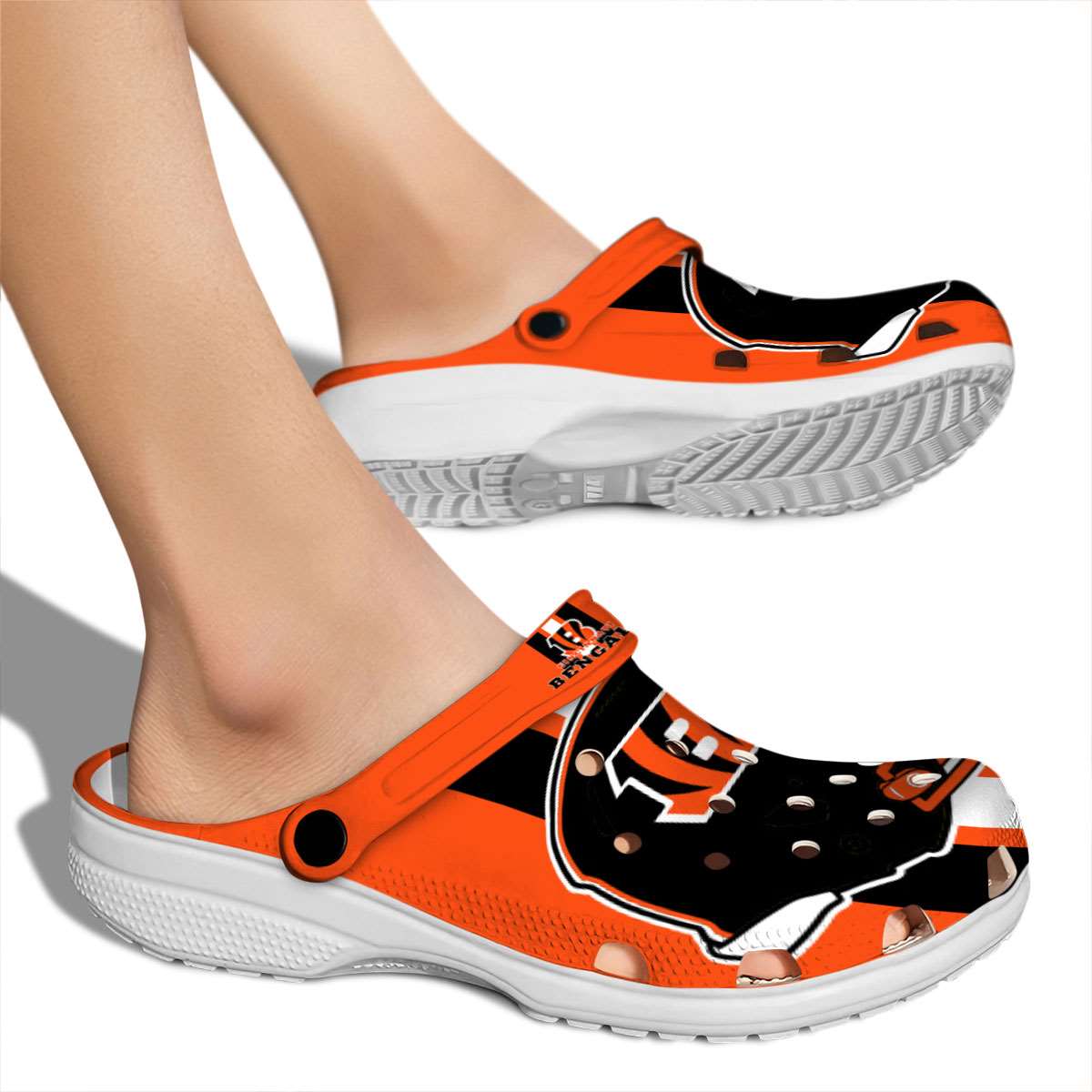 Merchidea Cincinnati Bengals NFL Sport Crocs Crocband Clogs Shoes Comfortable For Men Women and Kids