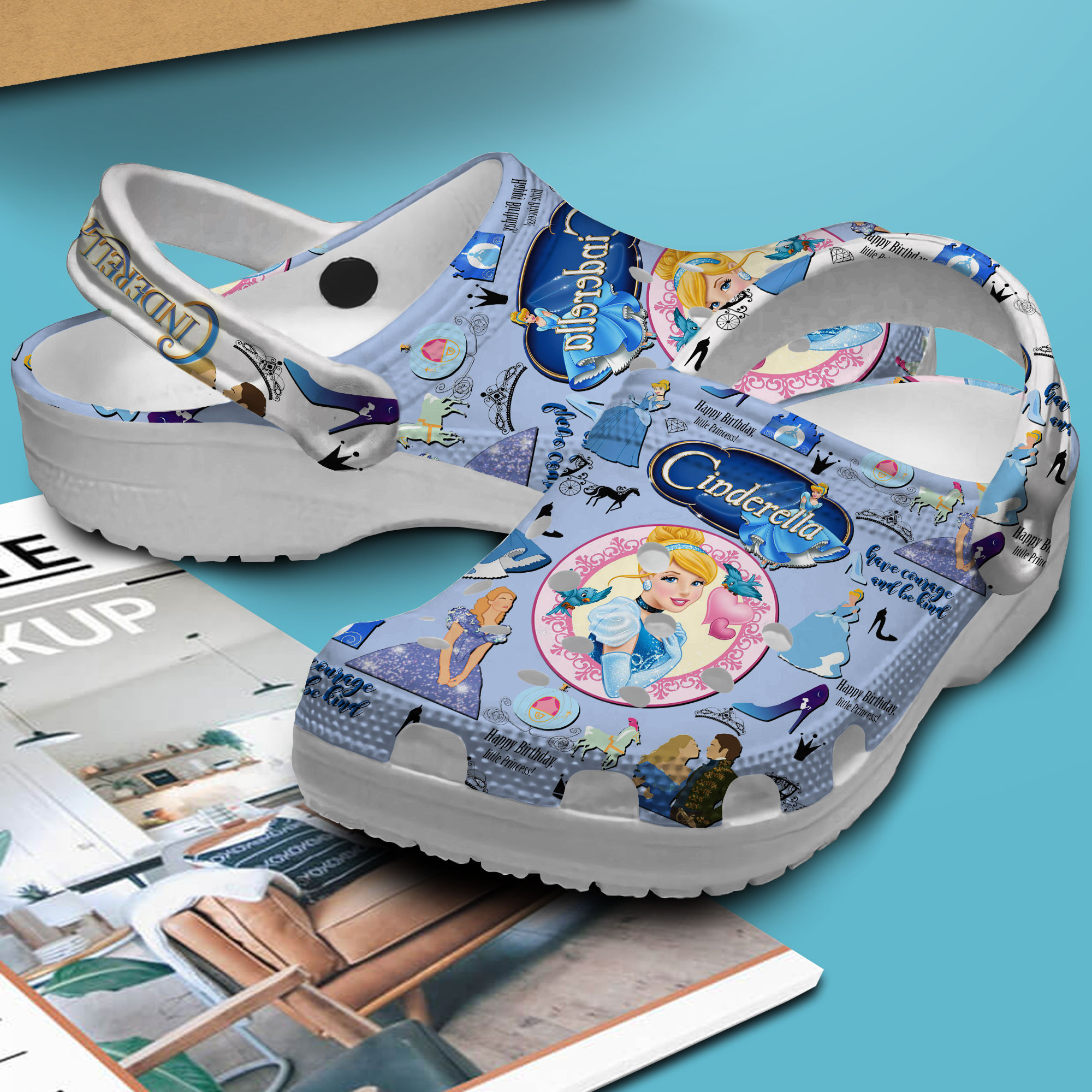 Merchidea Cinderella Cartoon Movie Crocs Crocband Clogs Shoes Comfortable For Men Women and Kids