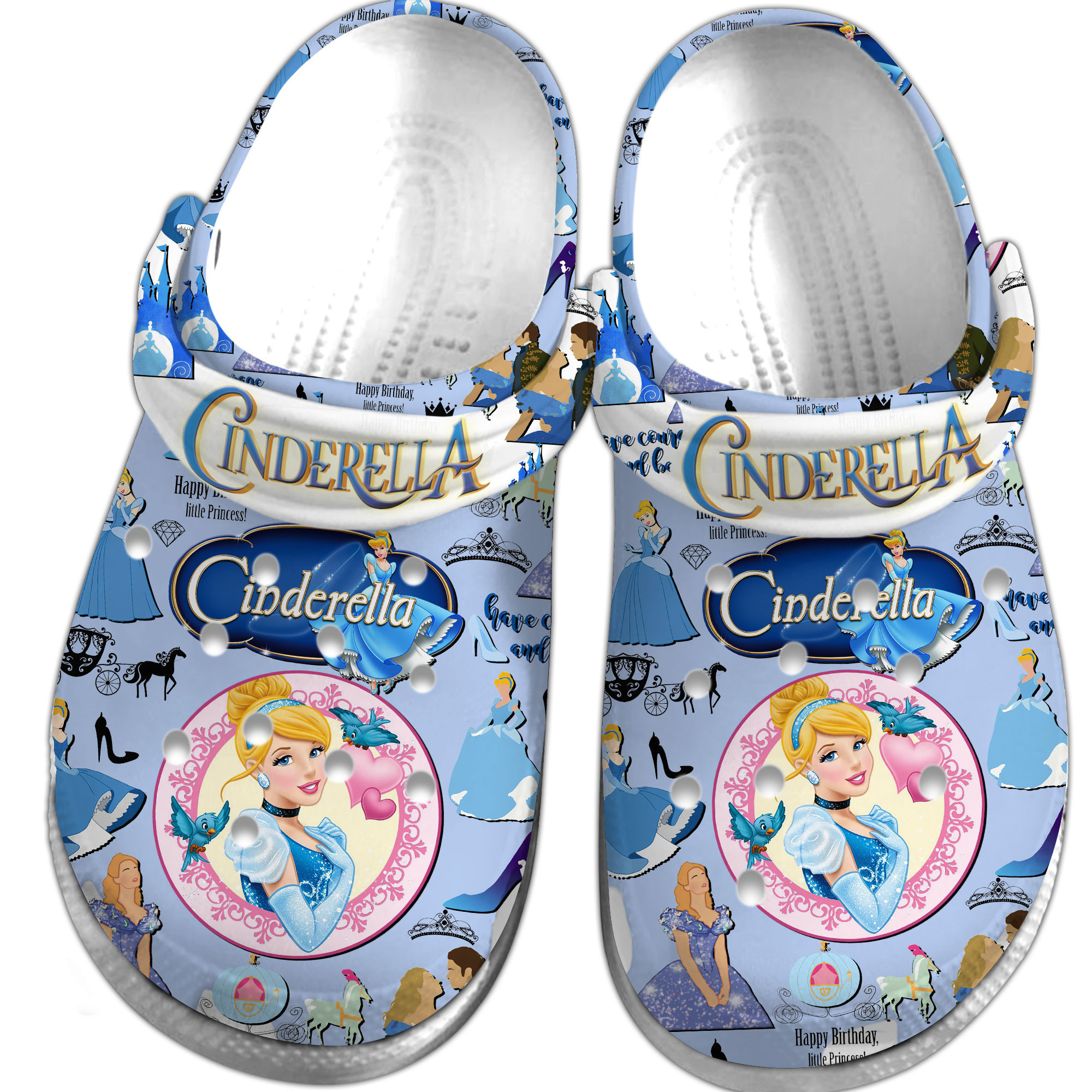 Merchidea Cinderella Cartoon Movie Crocs Crocband Clogs Shoes Comfortable For Men Women and Kids