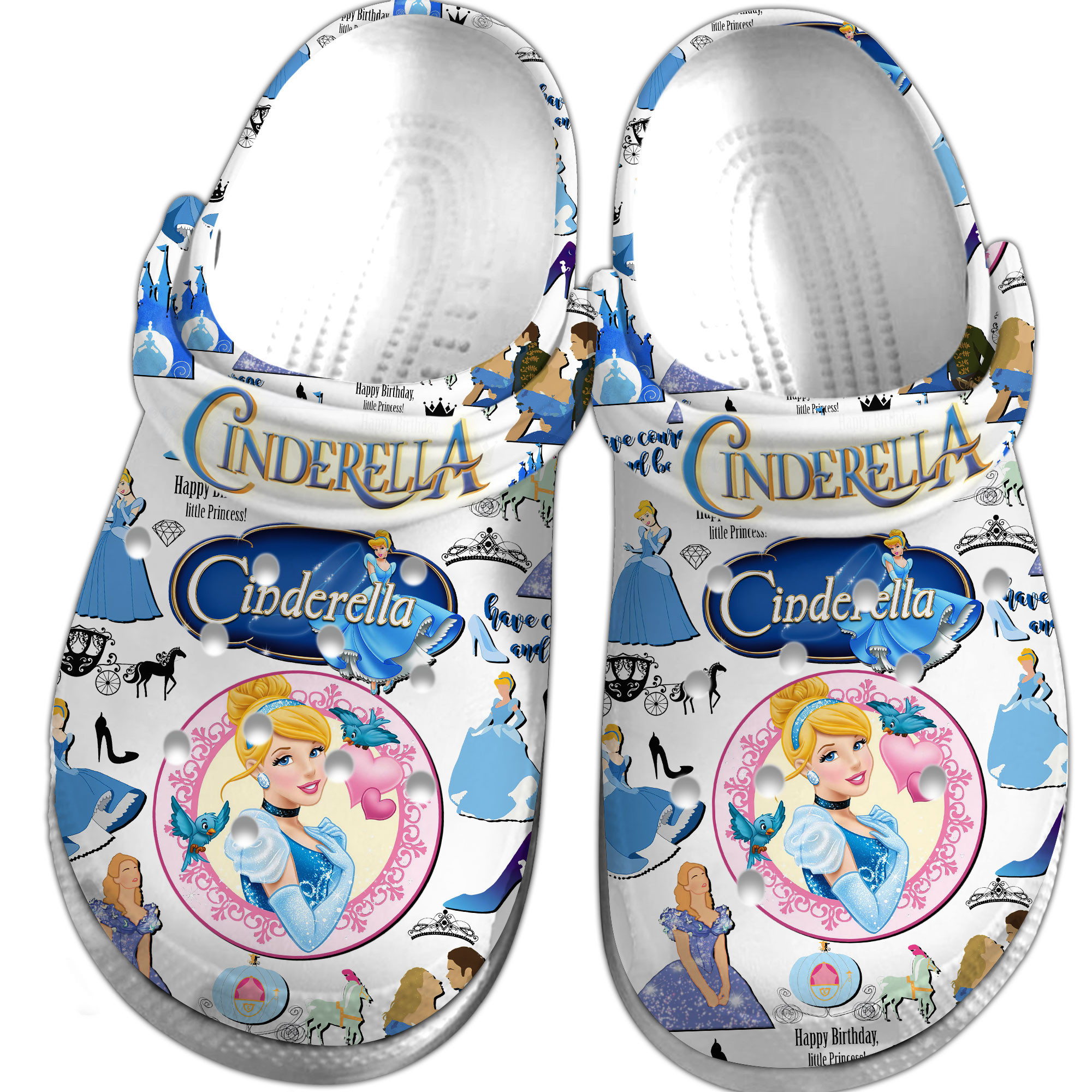 Merchidea Cinderella Cartoon Movie Crocs Crocband Clogs Shoes Comfortable For Men Women and Kids