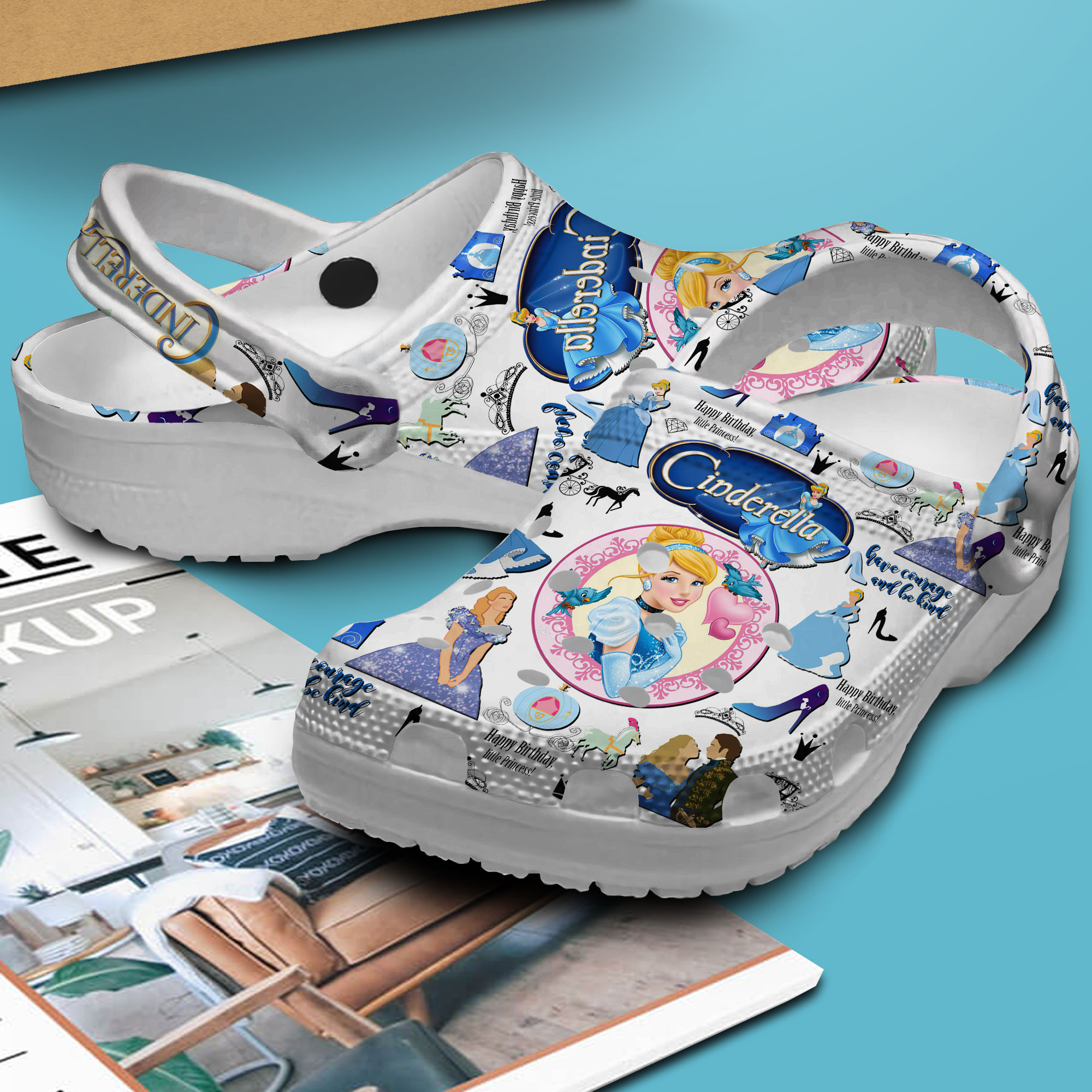 Merchidea Cinderella Cartoon Movie Crocs Crocband Clogs Shoes Comfortable For Men Women and Kids