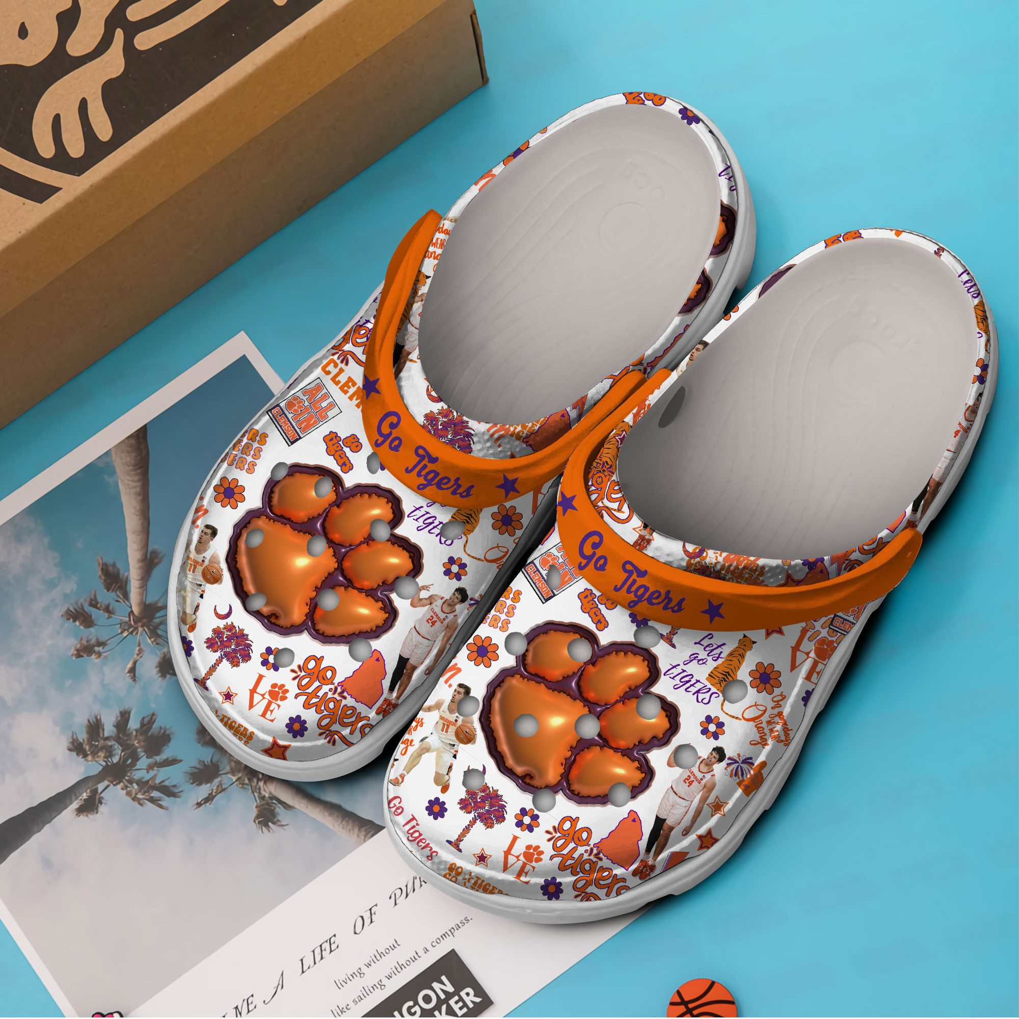 Merchidea Clemson Tigers NCAA Sport Crocs Crocband Clogs Shoes Comfortable For Men Women and Kids