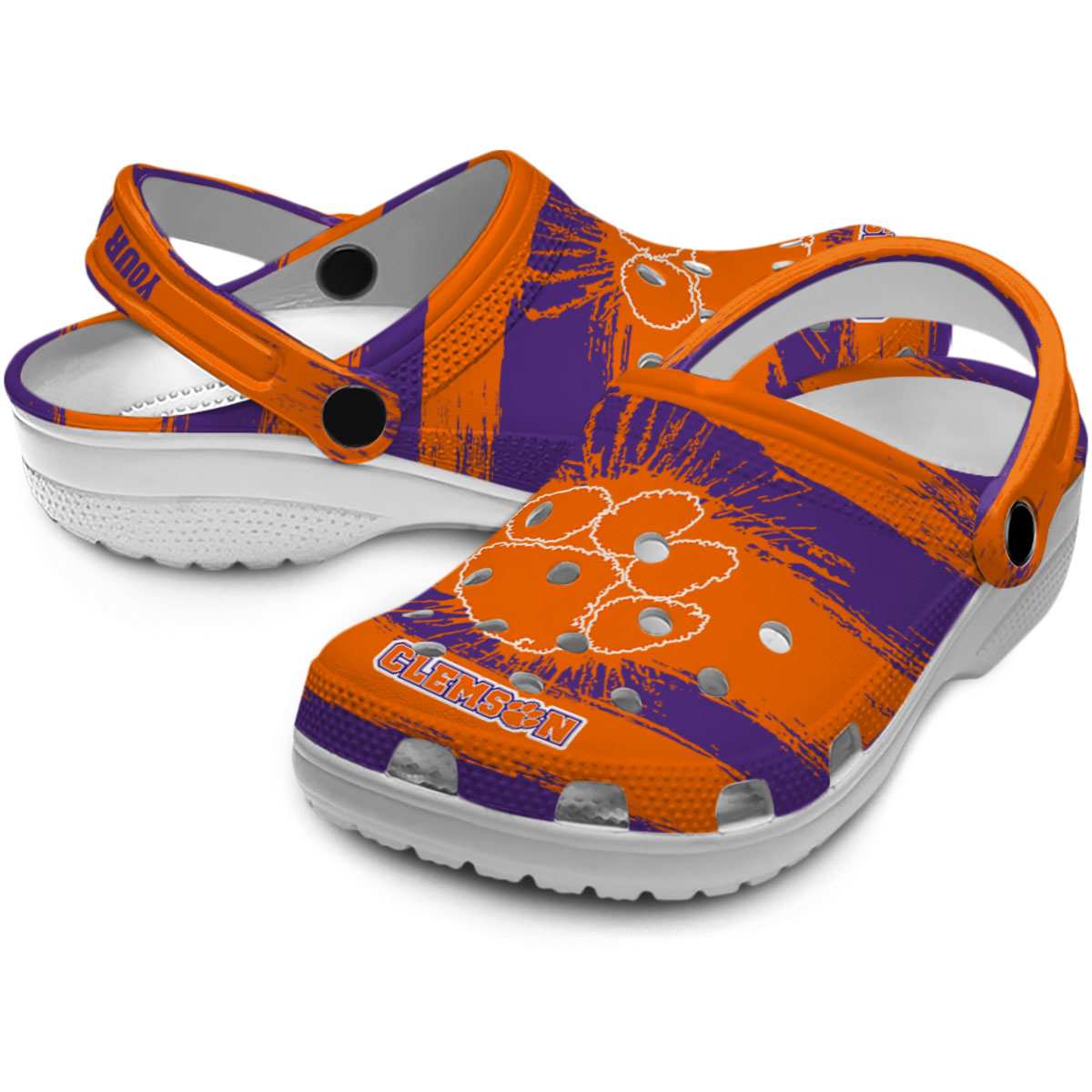 Merchidea Clemson Tigers NCAA Sport Crocs Crocband Clogs Shoes Comfortable For Men Women and Kids