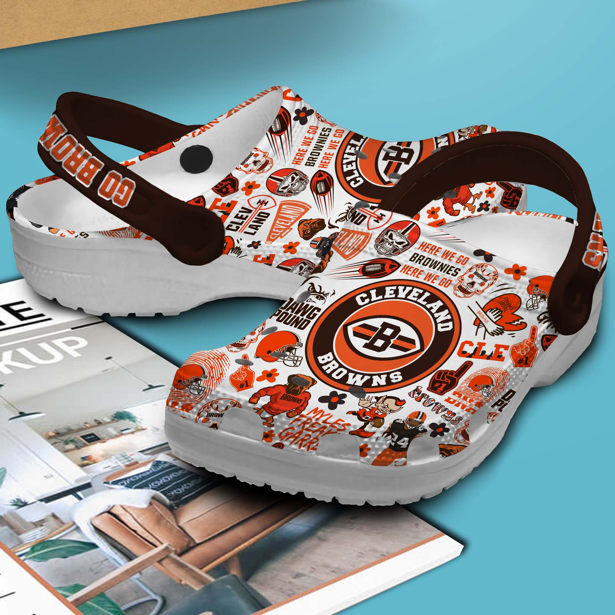 Merchidea Cleveland Browns NFL Sport Crocs Crocband Clogs Shoes Comfortable For Men Women and Kids