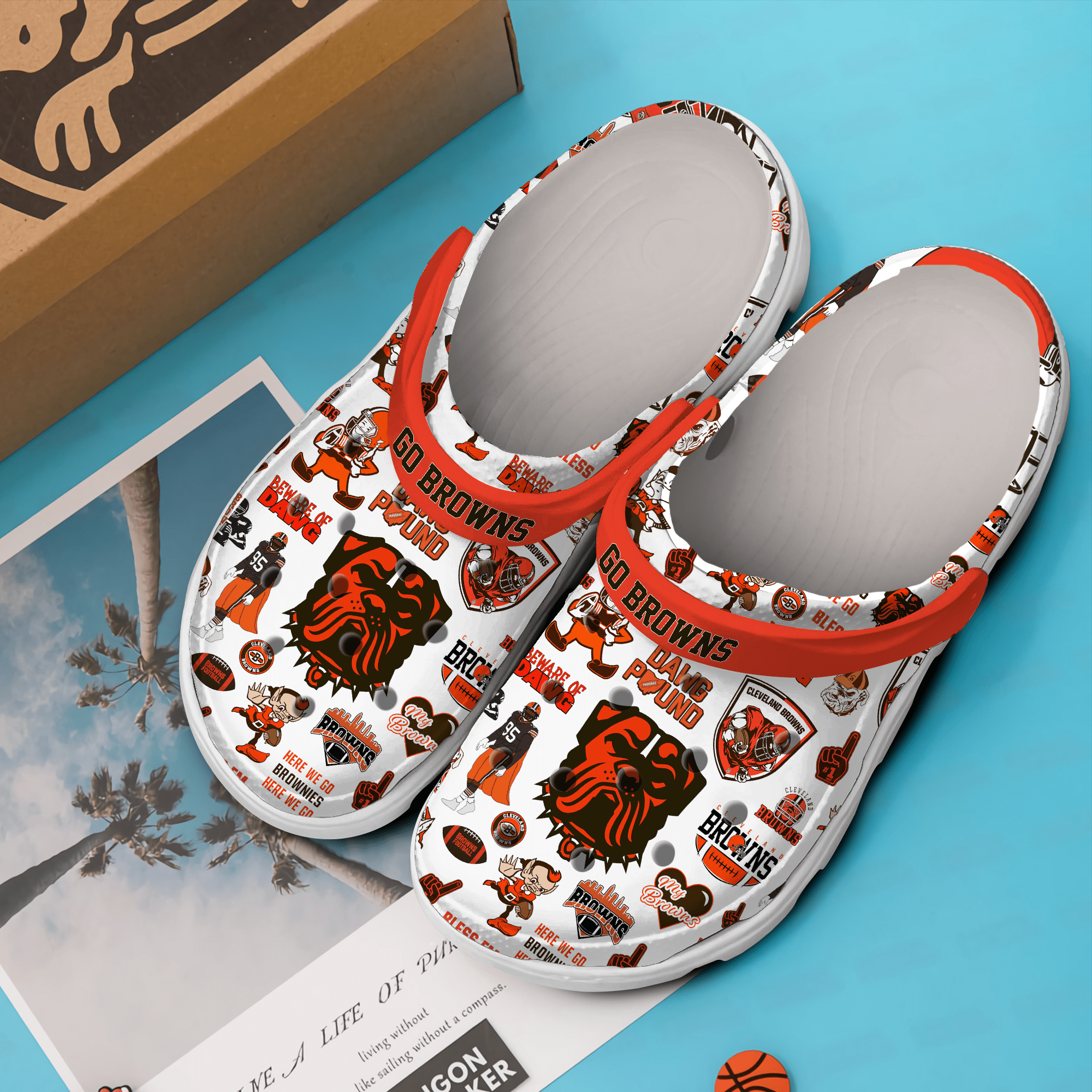 Merchidea Cleveland Browns NFL Sport Crocs Crocband Clogs Shoes Comfortable For Men Women and Kids