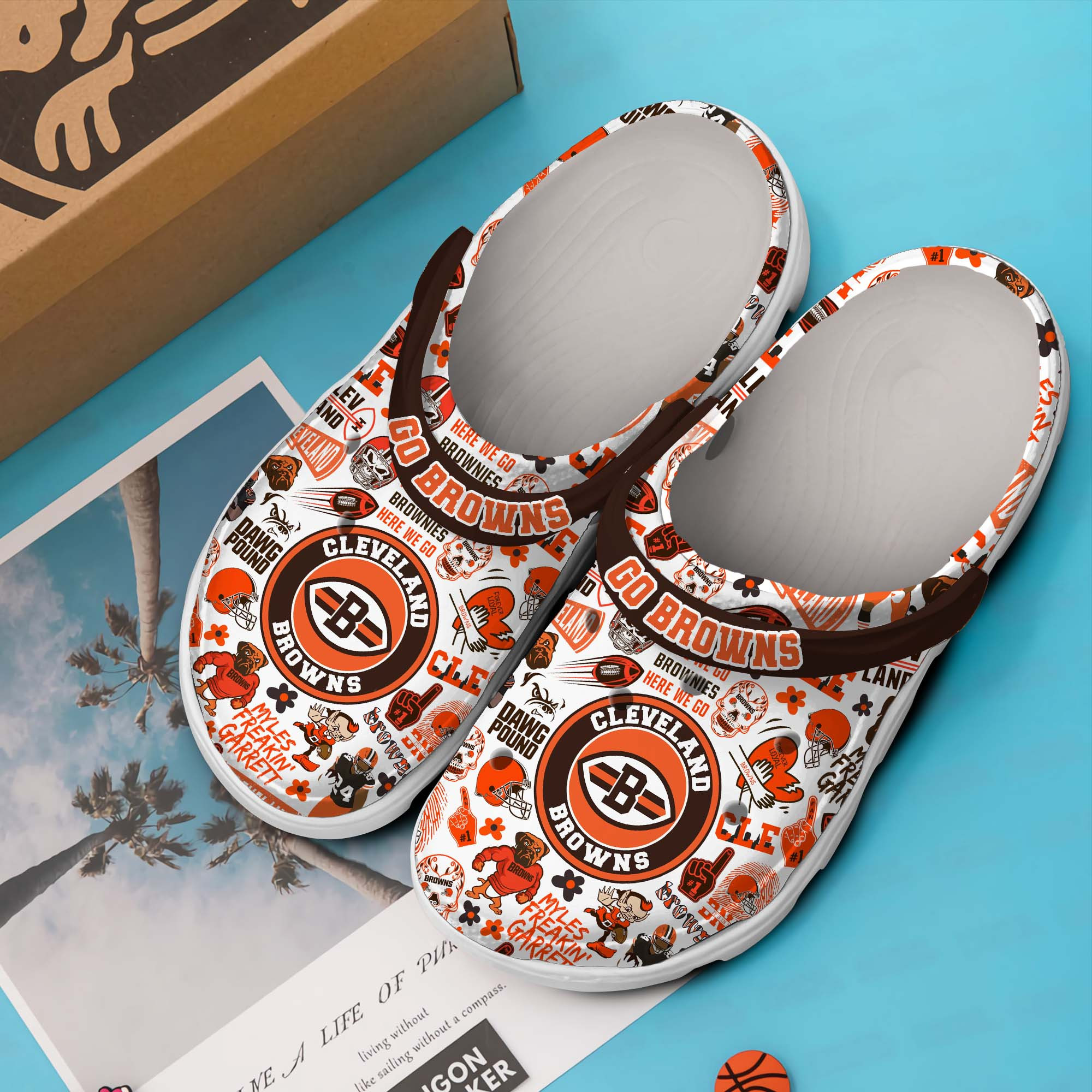 Merchidea Cleveland Browns NFL Sport Crocs Crocband Clogs Shoes Comfortable For Men Women and Kids