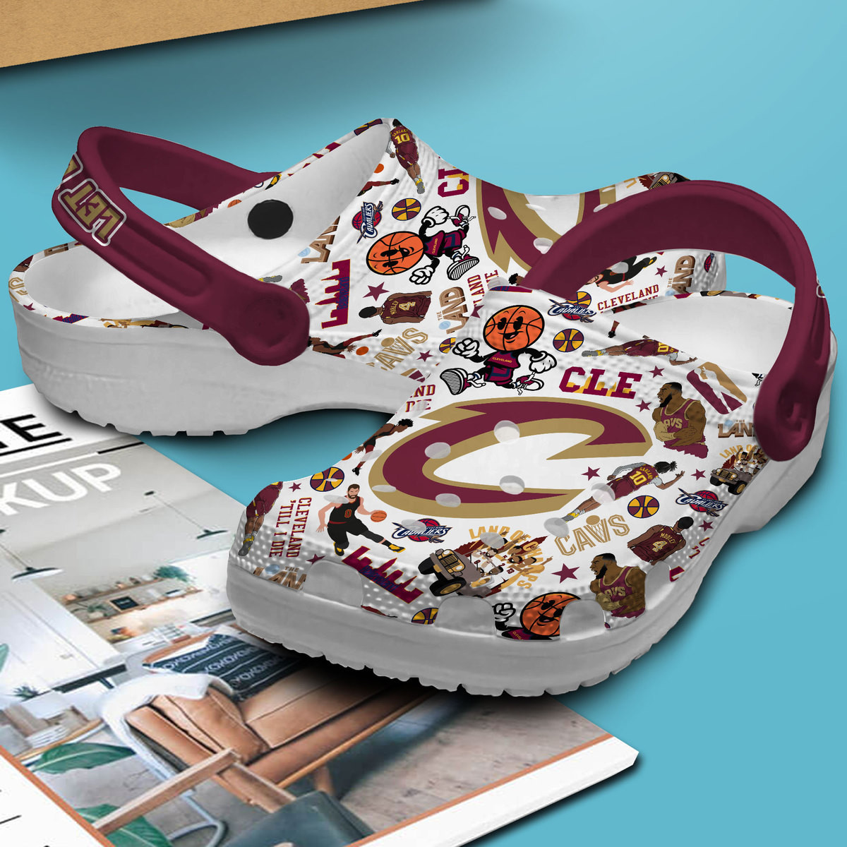 Merchidea Cleveland Cavaliers NBA Sport Crocs Crocband Clogs Shoes Comfortable For Men Women and Kids