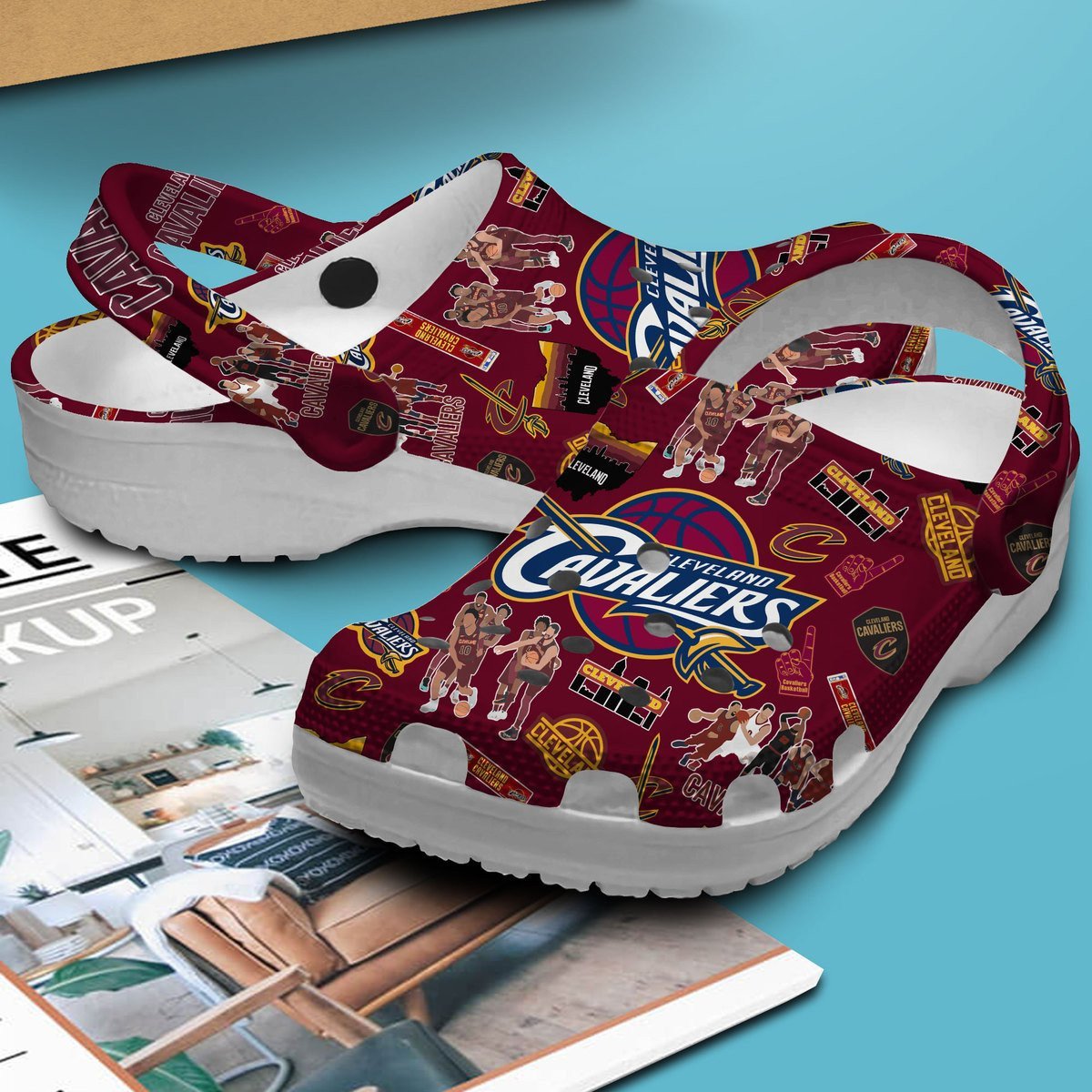 Merchidea Cleveland Cavaliers NBA Sport Crocs Crocband Clogs Shoes Comfortable For Men Women and Kids