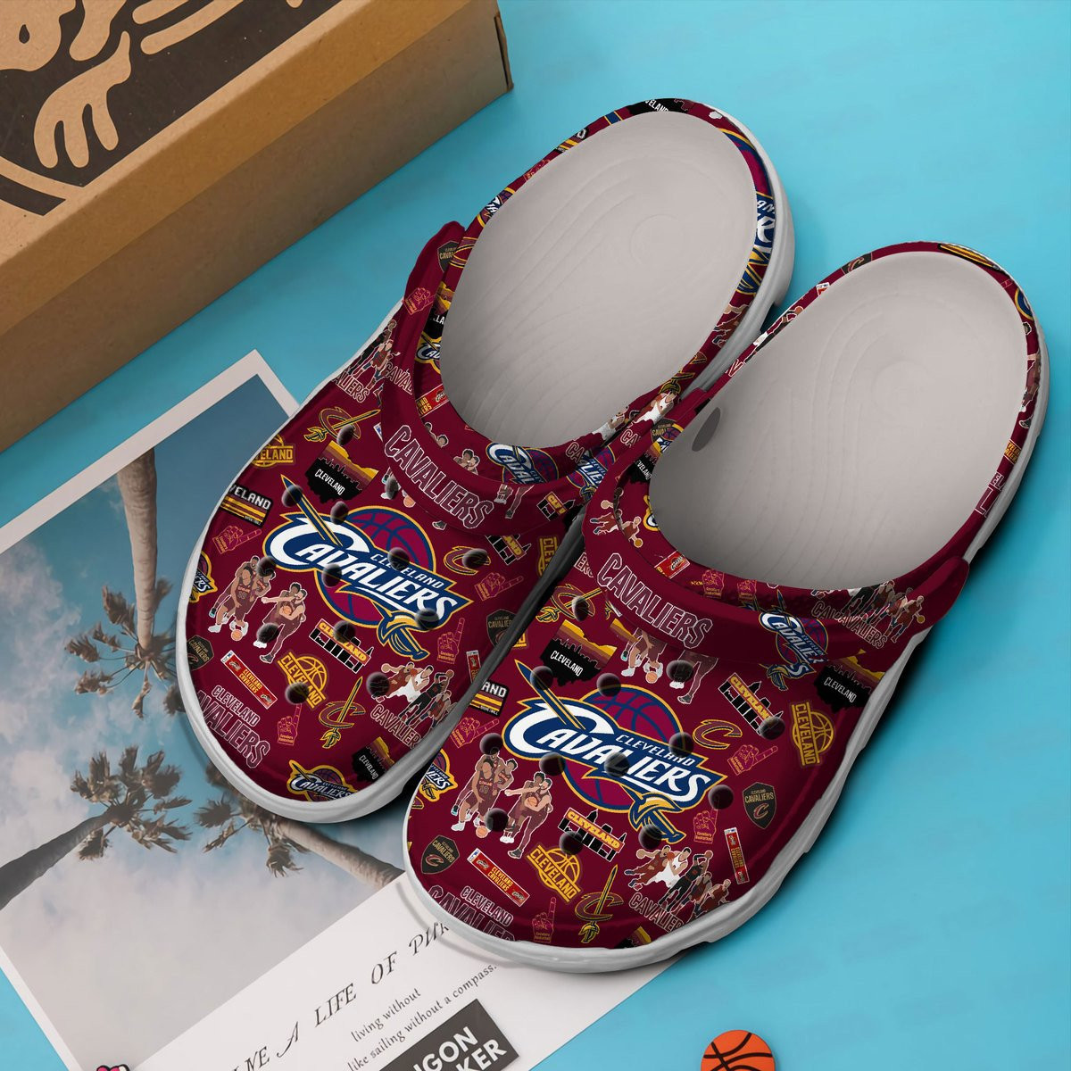 Merchidea Cleveland Cavaliers NBA Sport Crocs Crocband Clogs Shoes Comfortable For Men Women and Kids