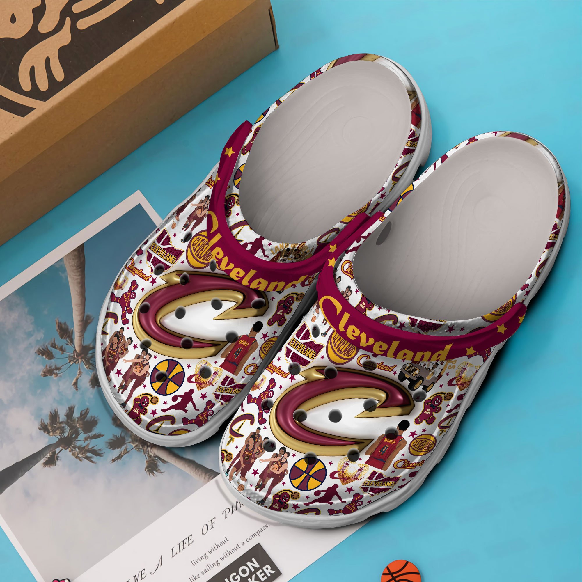 Merchidea Cleveland Cavaliers NBA Sport Crocs Crocband Clogs Shoes Comfortable For Men Women and Kids