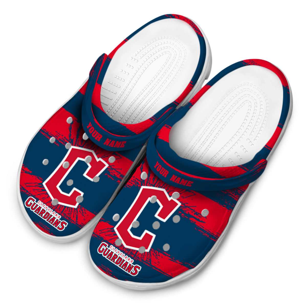 Merchidea Cleveland Guardians MLB Sport Crocs Crocband Clogs Shoes Comfortable For Men Women and Kids