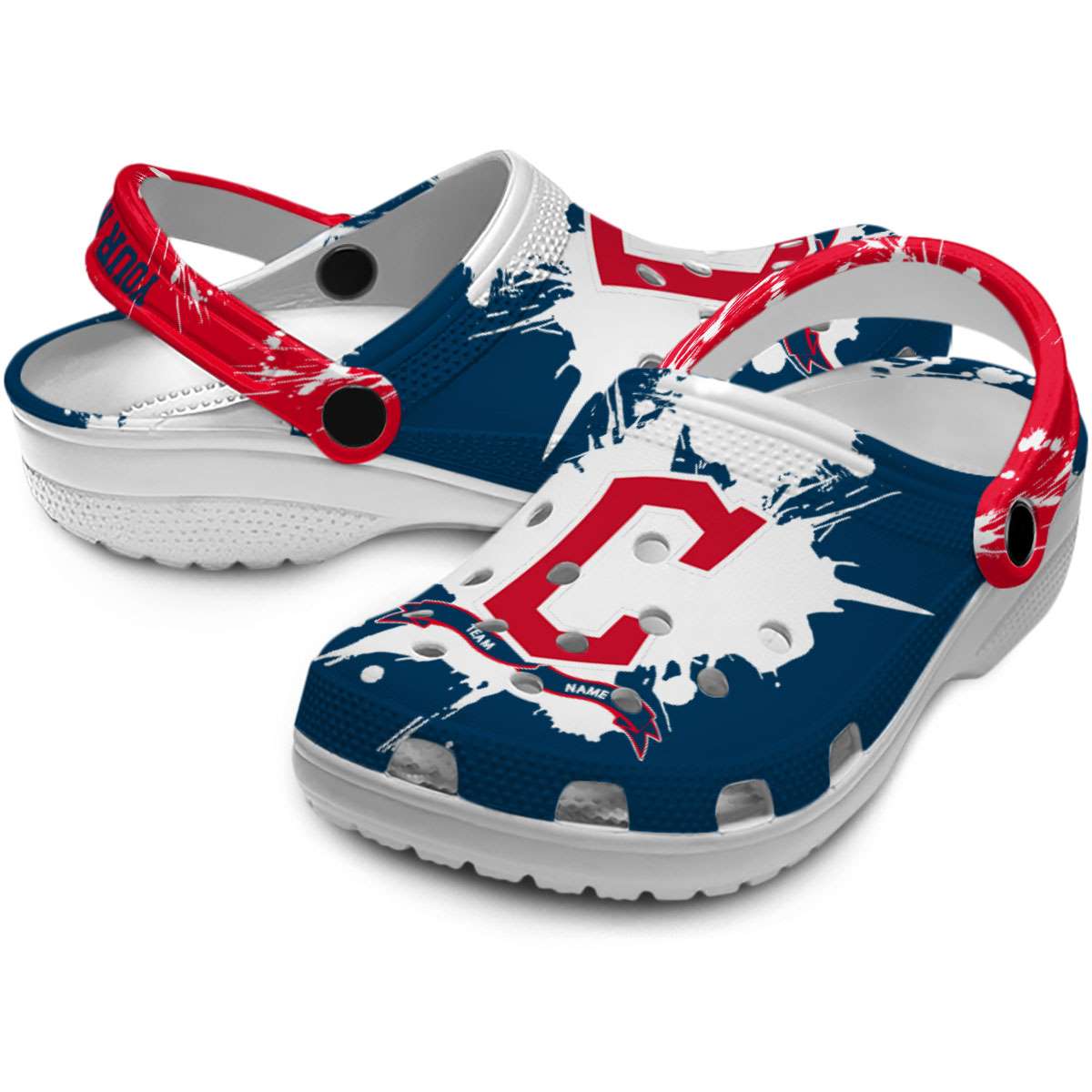 Merchidea Cleveland Guardians MLB Sport Crocs Crocband Clogs Shoes Comfortable For Men Women and Kids