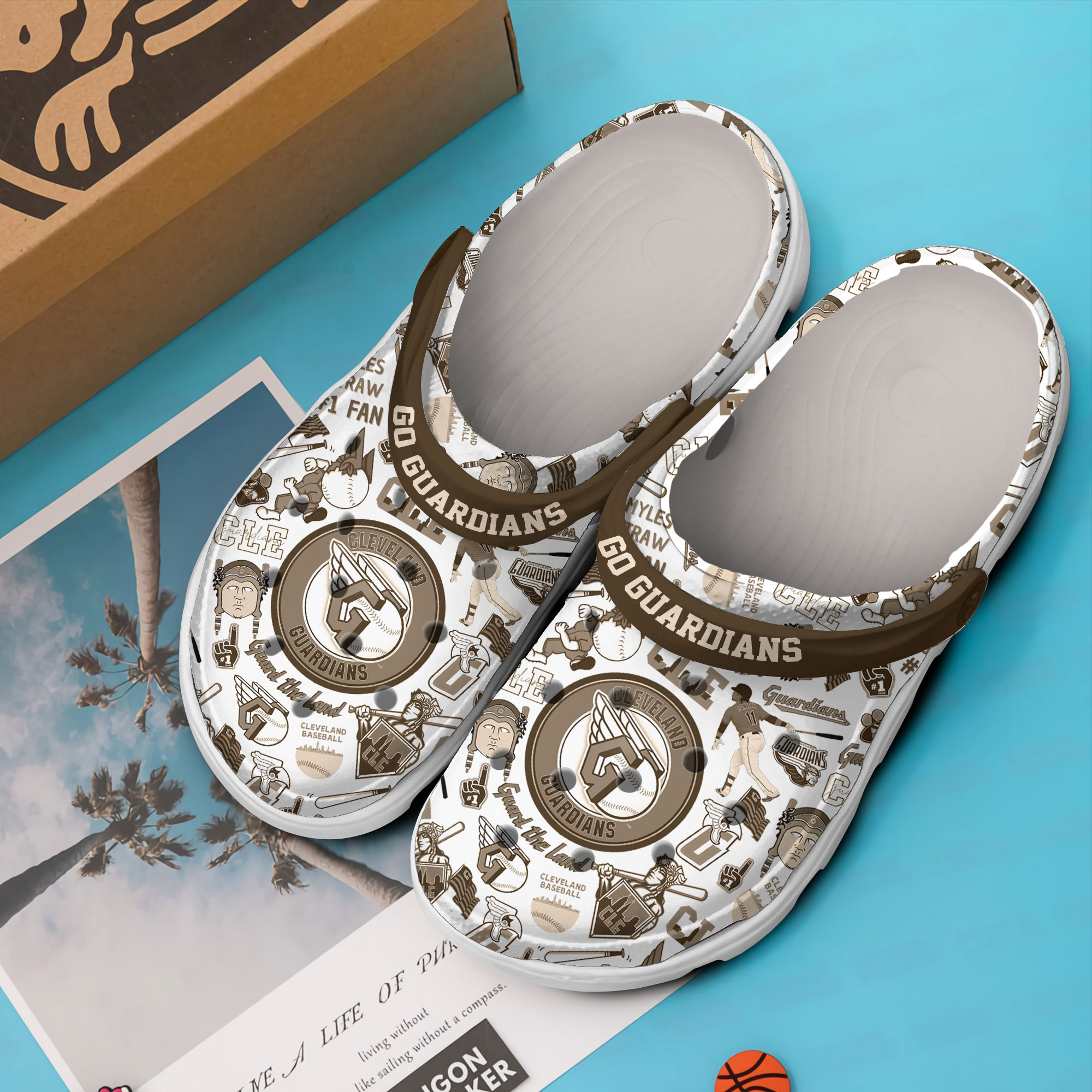 Merchidea Cleveland Guardians MLB Sport Crocs Crocband Clogs Shoes Comfortable For Men Women and Kids