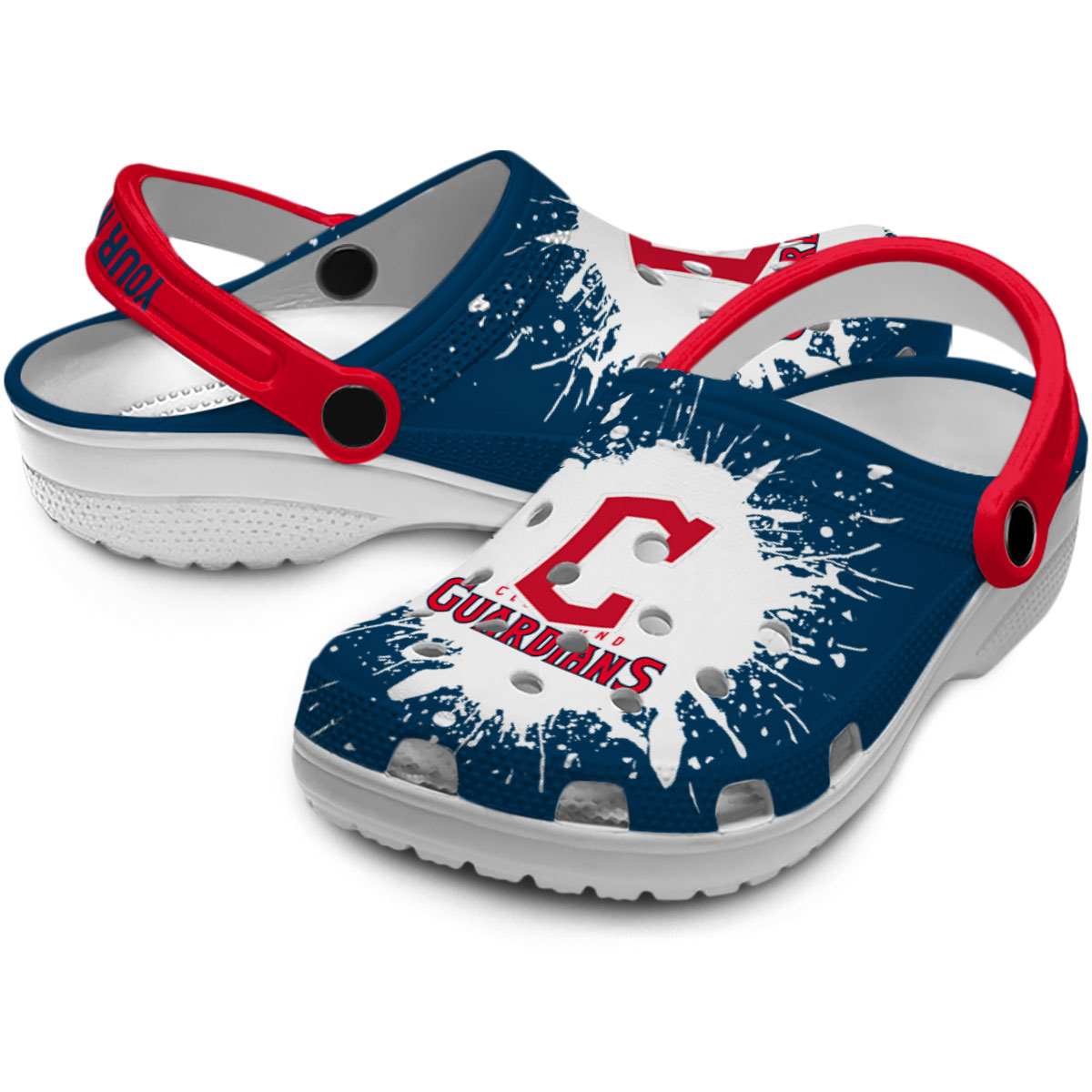 Merchidea Cleveland Guardians MLB Sport Crocs Crocband Clogs Shoes Comfortable For Men Women and Kids