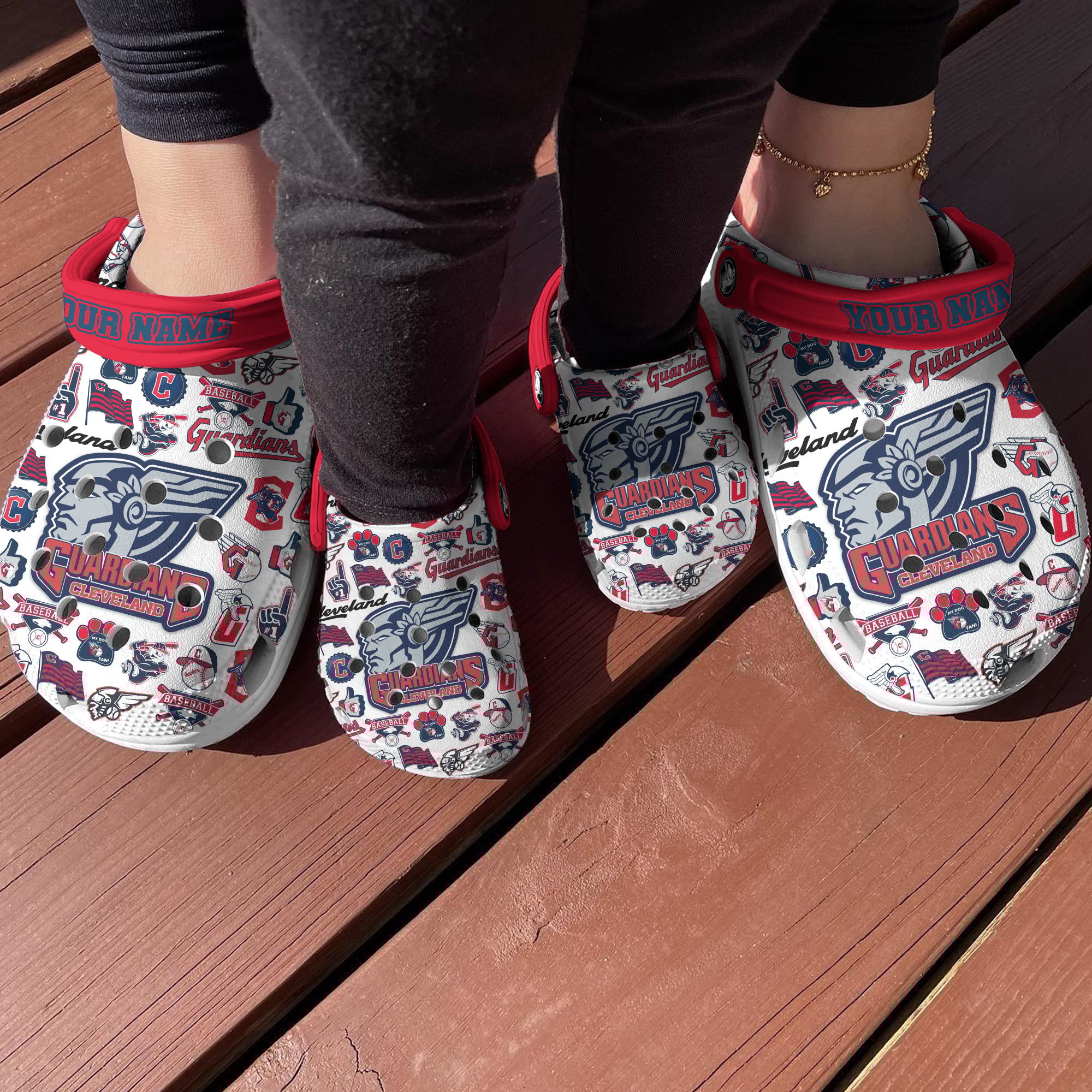 Merchidea Cleveland Guardians MLB Sport Crocs Crocband Clogs Shoes Comfortable For Men Women and Kids