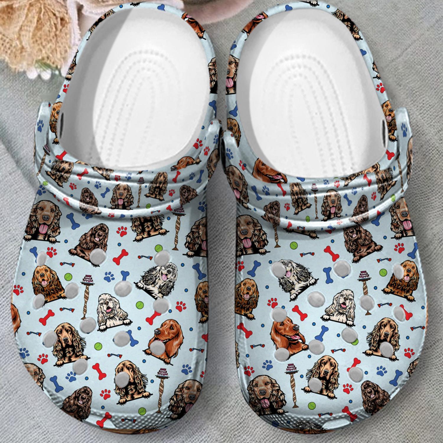 Merchidea Cocker Spaniel Dog Crocs Crocband Clogs Shoes Comfortable For Men Women and Kids