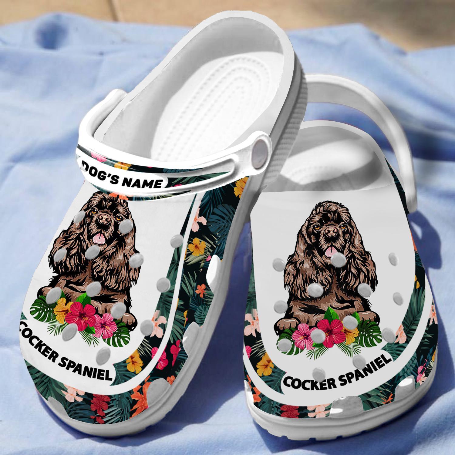 Merchidea Cocker Spaniel Dog Crocs Crocband Clogs Shoes Comfortable For Men Women and Kids