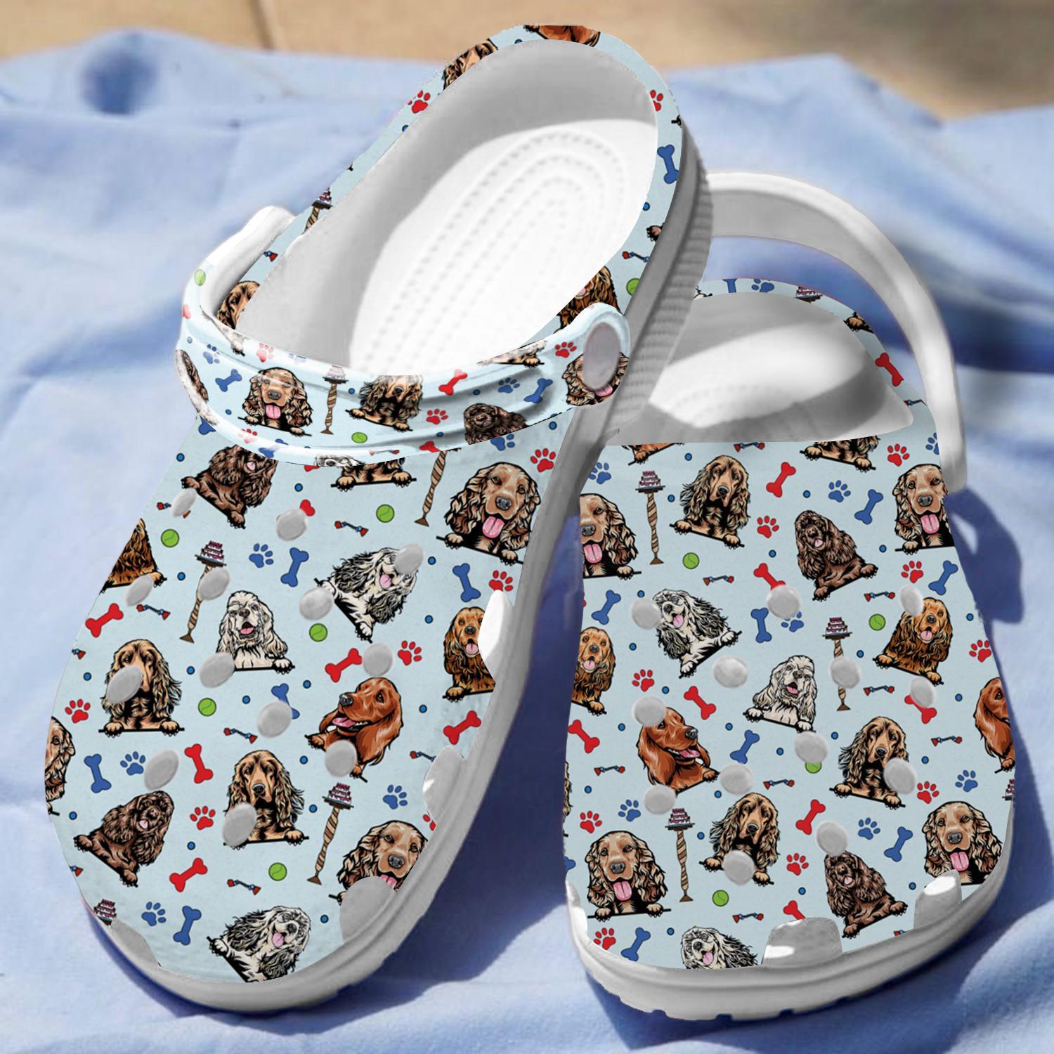 Merchidea Cocker Spaniel Dog Crocs Crocband Clogs Shoes Comfortable For Men Women and Kids