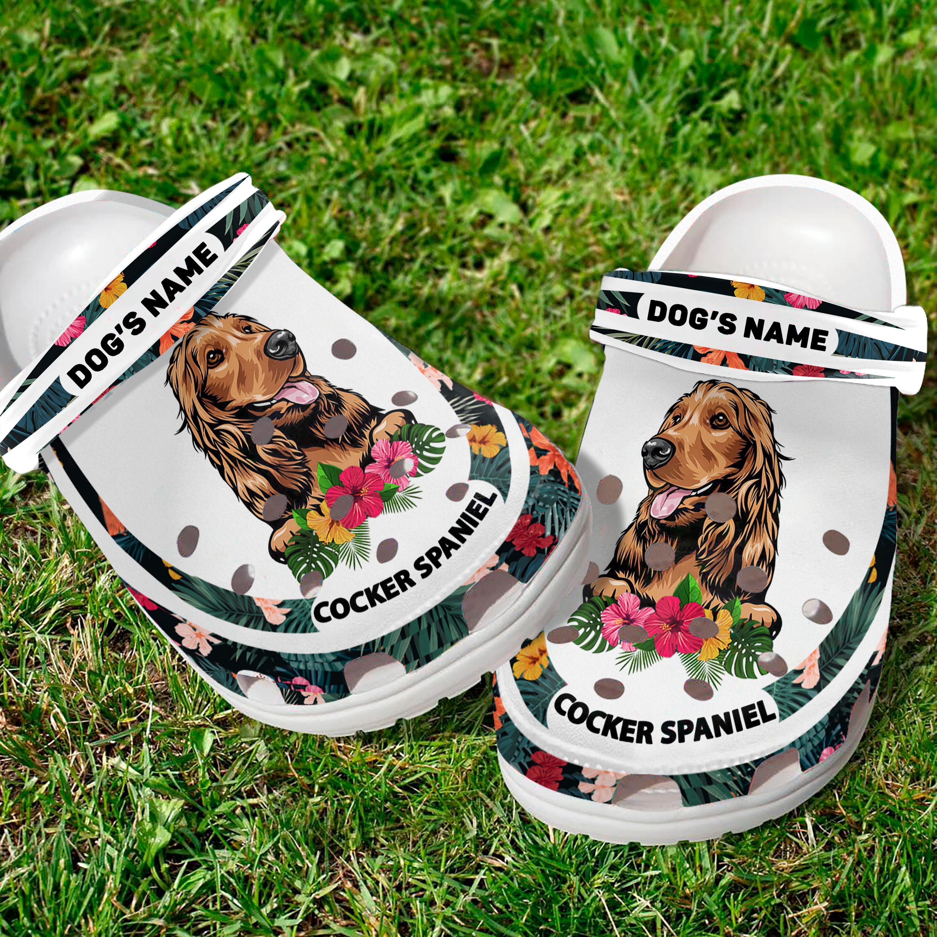 Merchidea Cocker Spaniel Dog Crocs Crocband Clogs Shoes Comfortable For Men Women and Kids