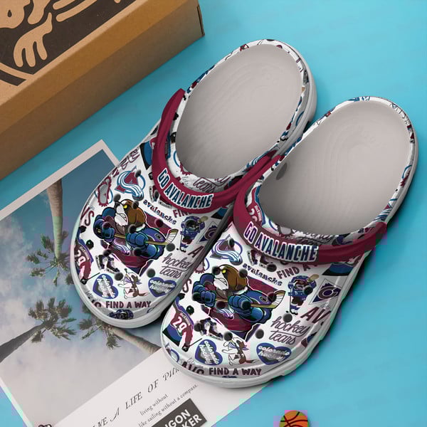 Merchidea Colorado Avalanche NHL Sport Crocs Crocband Clogs Shoes Comfortable For Men Women and Kids