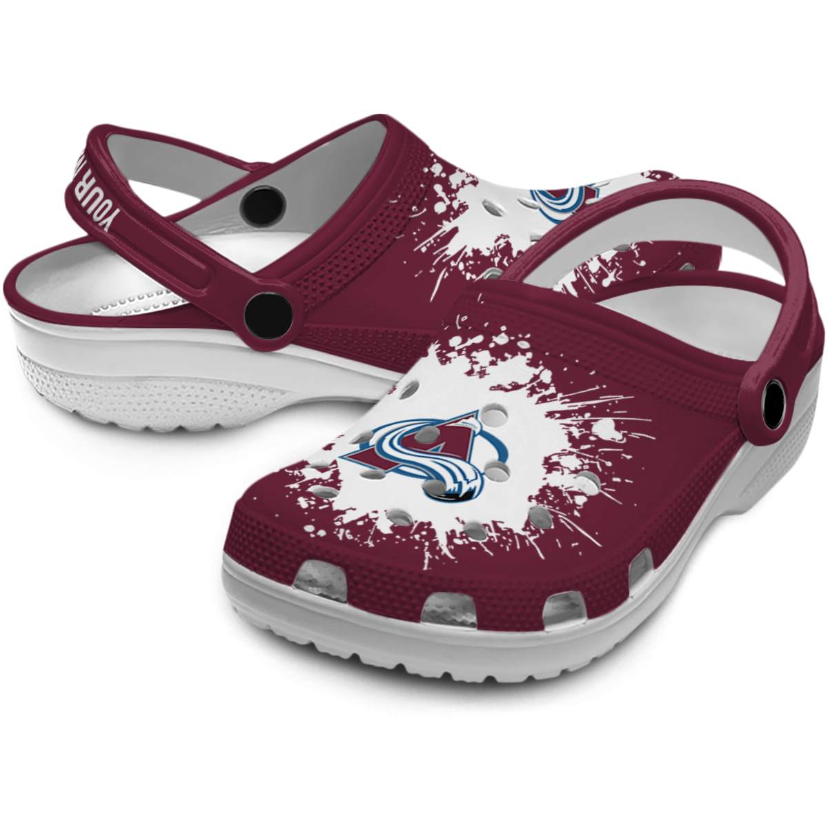 Merchidea Colorado Avalanche NHL Sport Crocs Crocband Clogs Shoes Comfortable For Men Women and Kids