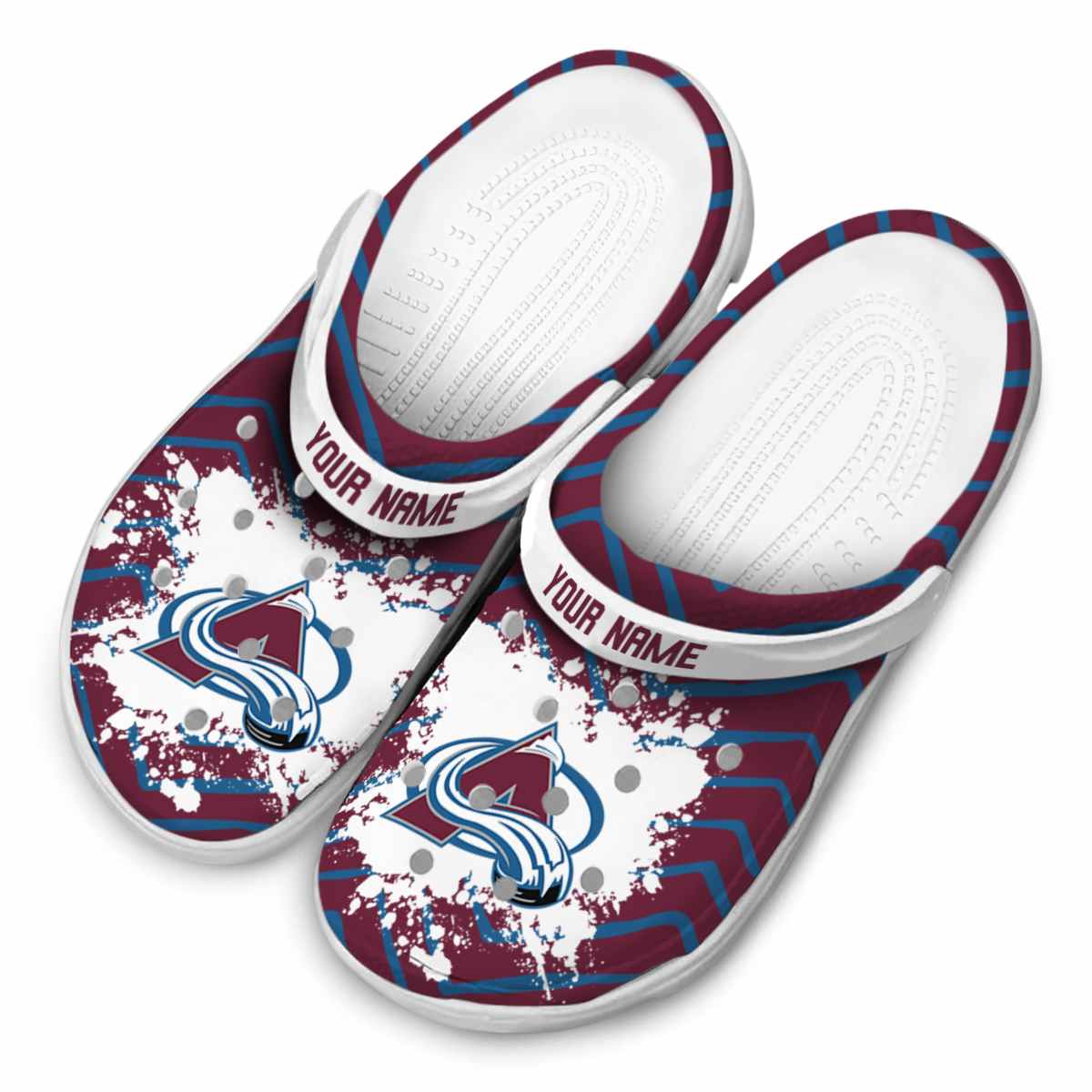Merchidea Colorado Avalanche NHL Sport Crocs Crocband Clogs Shoes Comfortable For Men Women and Kids