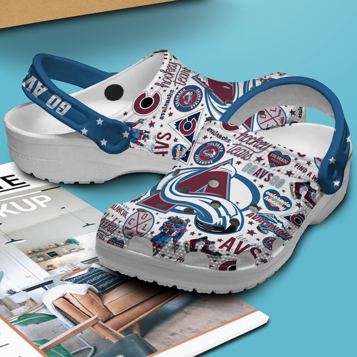Merchidea Colorado Avalanche NHL Sport Crocs Crocband Clogs Shoes Comfortable For Men Women and Kids
