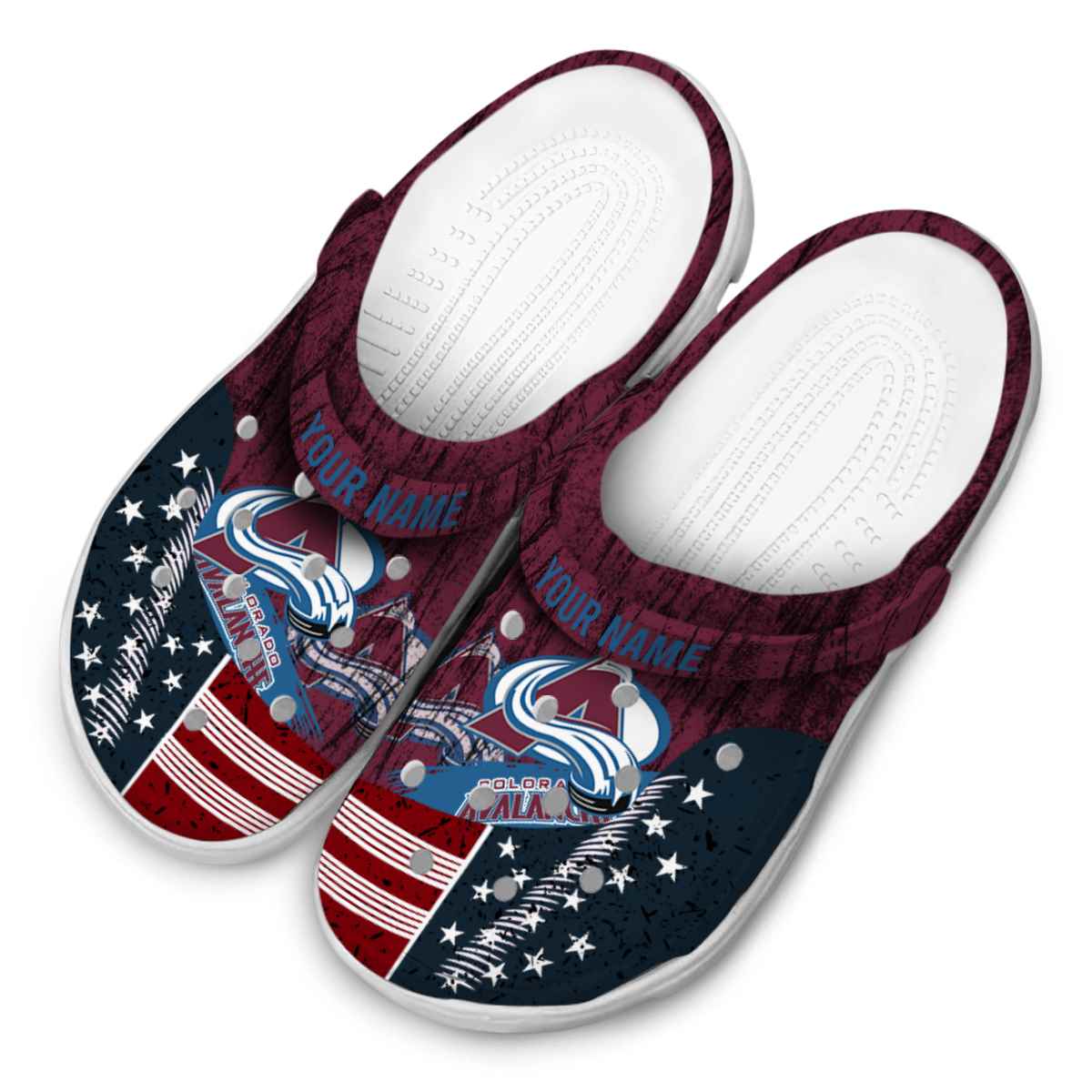 Merchidea Colorado Avalanche NHL Sport Crocs Crocband Clogs Shoes Comfortable For Men Women and Kids