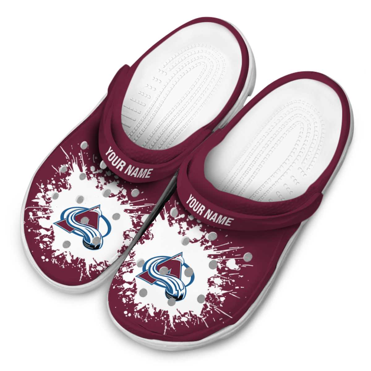 Merchidea Colorado Avalanche NHL Sport Crocs Crocband Clogs Shoes Comfortable For Men Women and Kids
