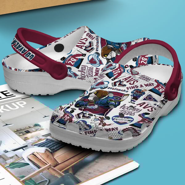 Merchidea Colorado Avalanche NHL Sport Crocs Crocband Clogs Shoes Comfortable For Men Women and Kids