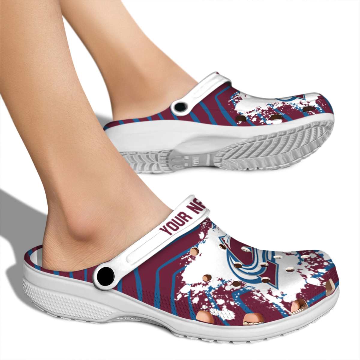 Merchidea Colorado Avalanche NHL Sport Crocs Crocband Clogs Shoes Comfortable For Men Women and Kids