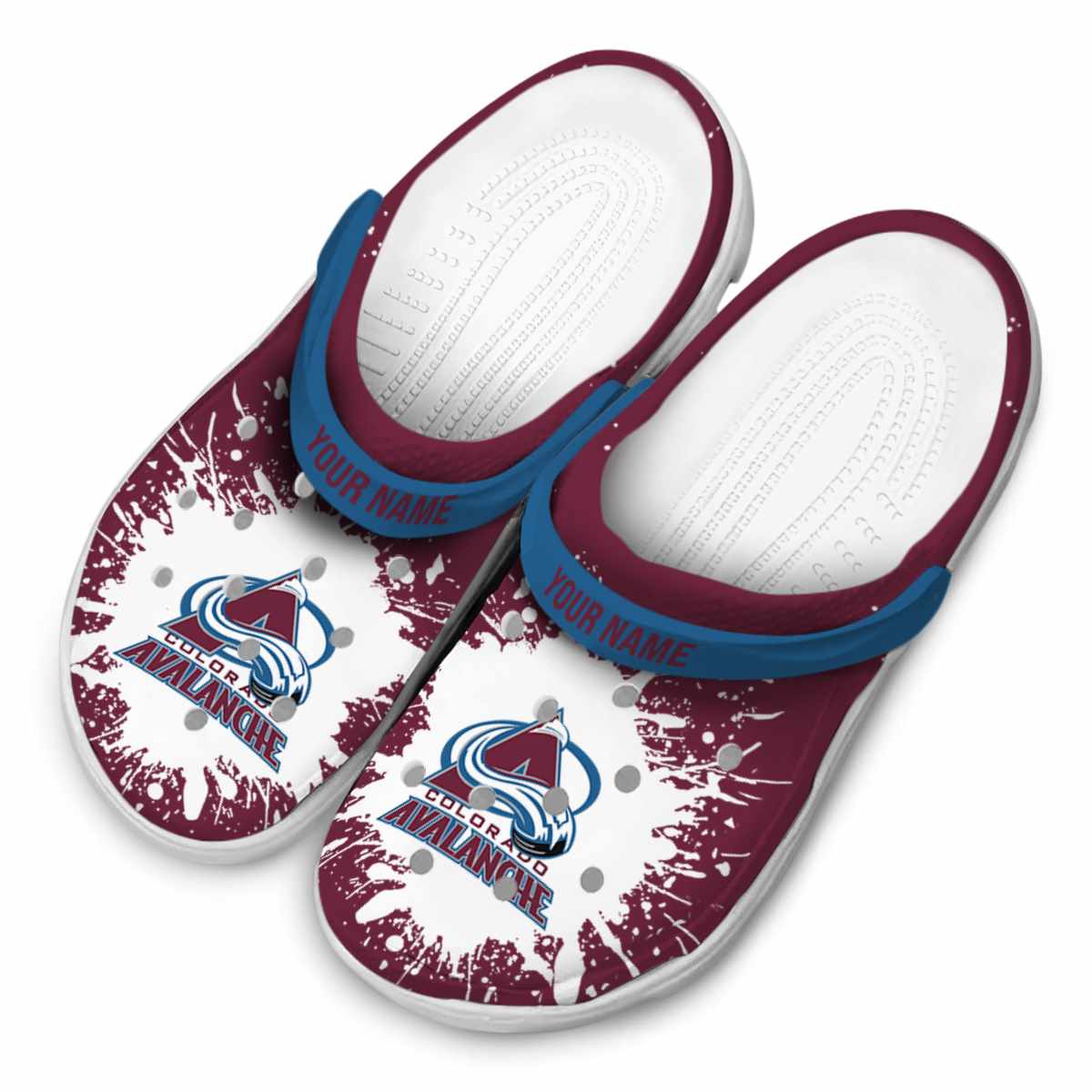 Merchidea Colorado Avalanche NHL Sport Crocs Crocband Clogs Shoes Comfortable For Men Women and Kids
