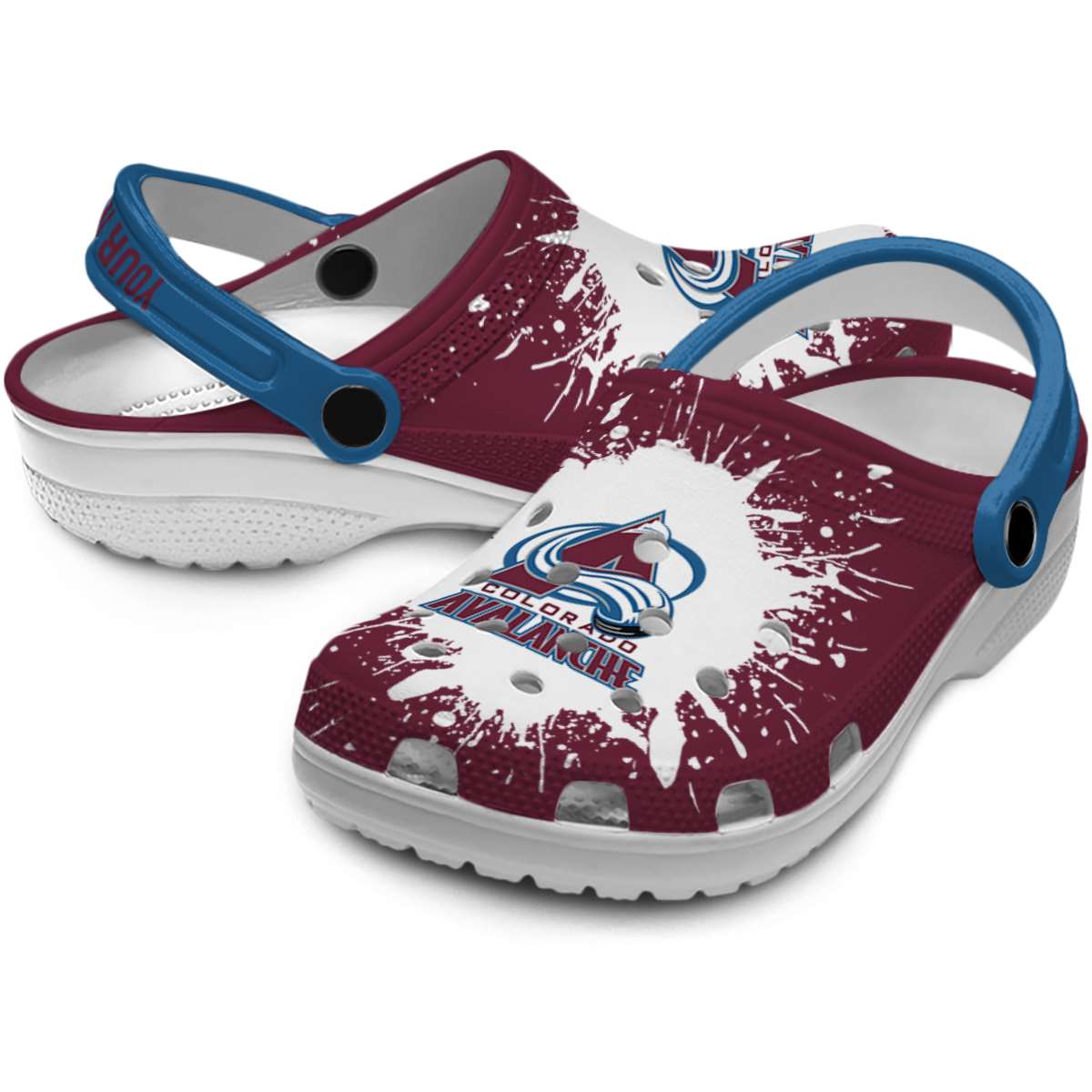 Merchidea Colorado Avalanche NHL Sport Crocs Crocband Clogs Shoes Comfortable For Men Women and Kids