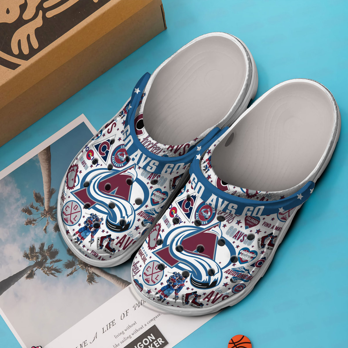 Merchidea Colorado Avalanche NHL Sport Crocs Crocband Clogs Shoes Comfortable For Men Women and Kids