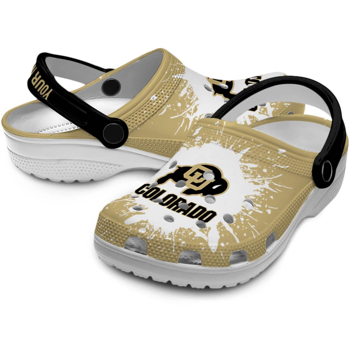 Merchidea Colorado Buffaloes NCAA Sport Crocs Crocband Clogs Shoes Comfortable For Men Women and Kids