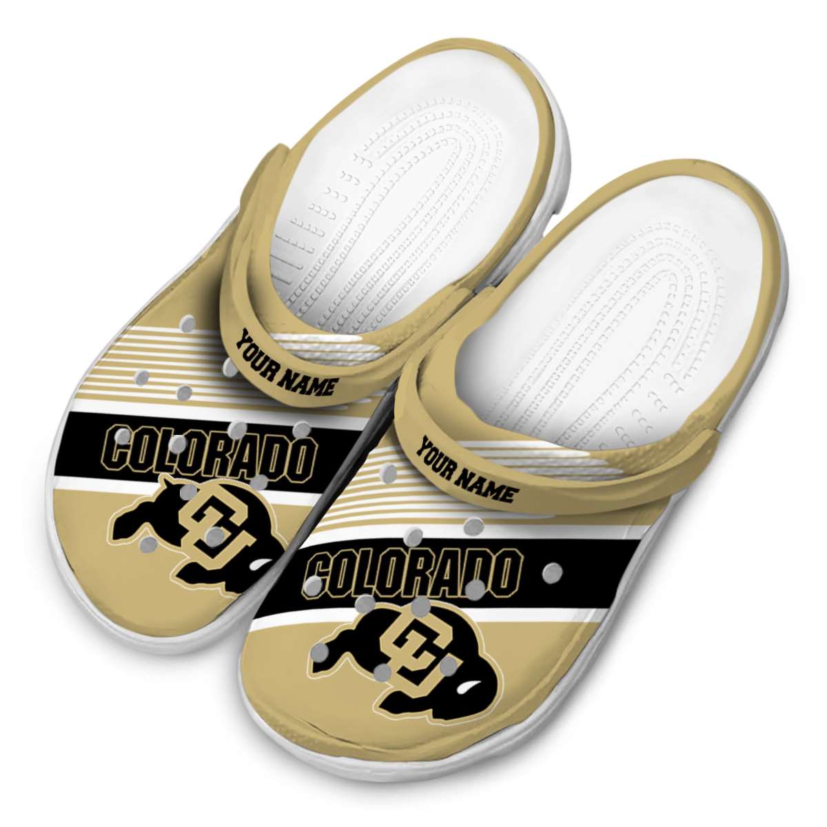 Merchidea Colorado Buffaloes NCAA Sport Crocs Crocband Clogs Shoes Comfortable For Men Women and Kids