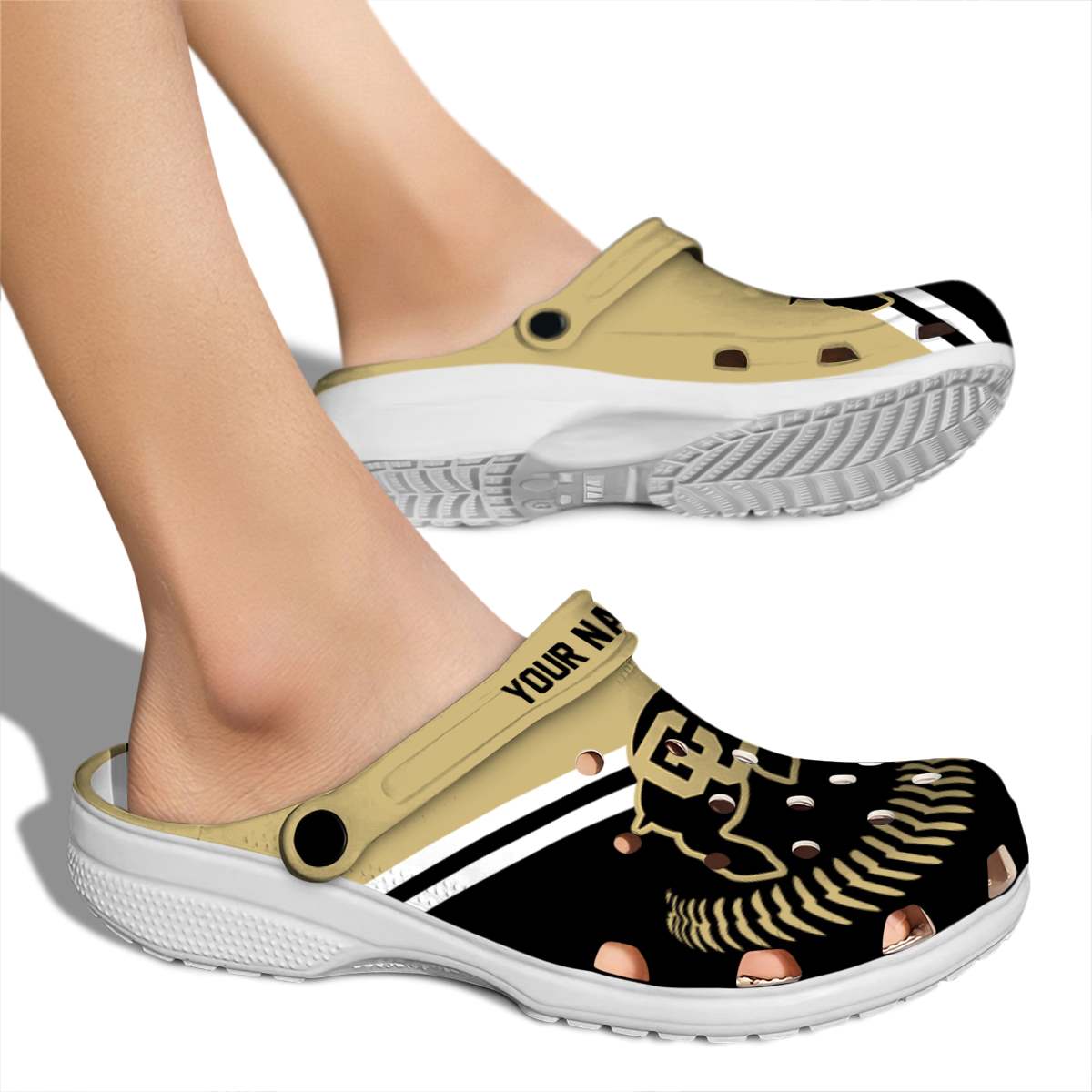 Merchidea Colorado Buffaloes NCAA Sport Crocs Crocband Clogs Shoes Comfortable For Men Women and Kids