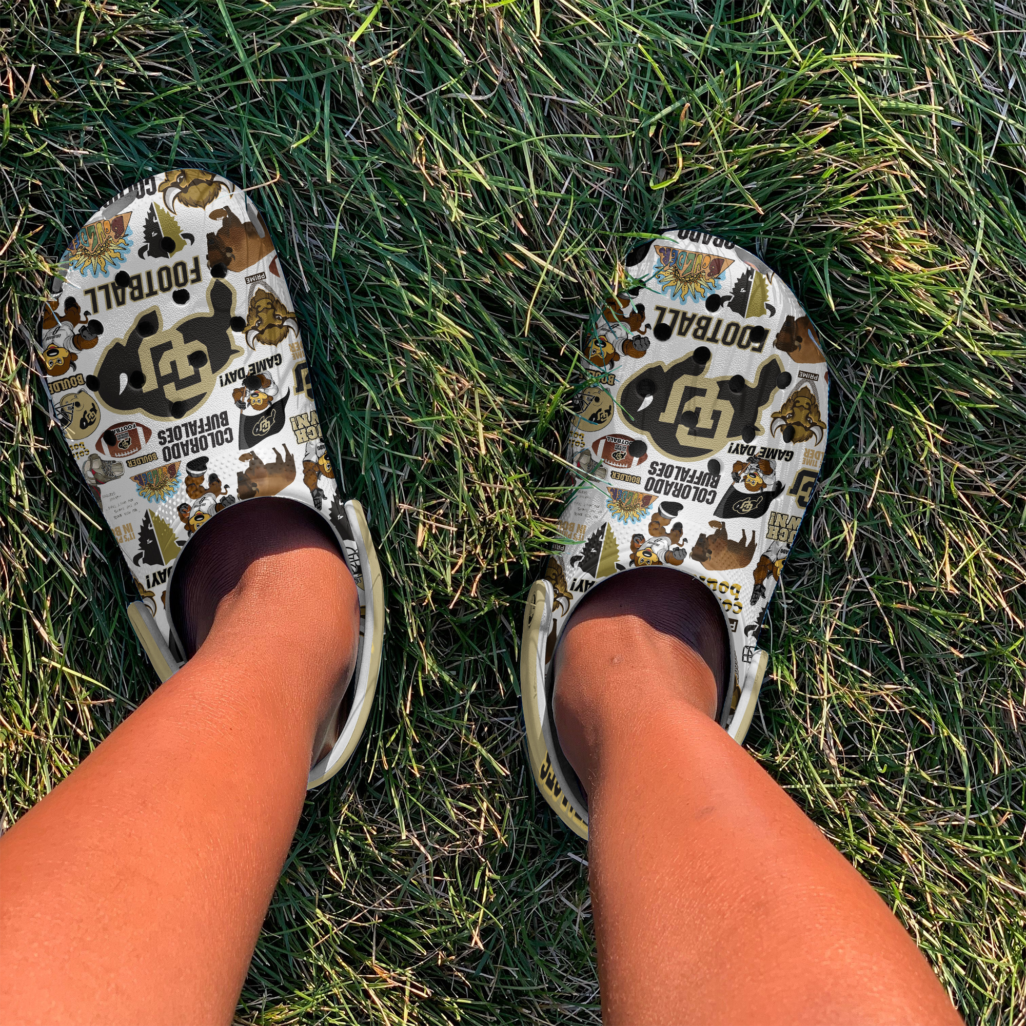 Merchidea Colorado Buffaloes NCAA Sport Crocs Crocband Clogs Shoes Comfortable For Men Women and Kids