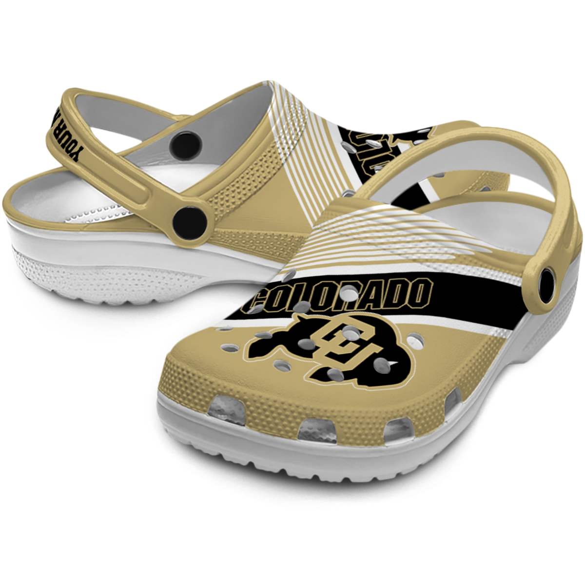 Merchidea Colorado Buffaloes NCAA Sport Crocs Crocband Clogs Shoes Comfortable For Men Women and Kids