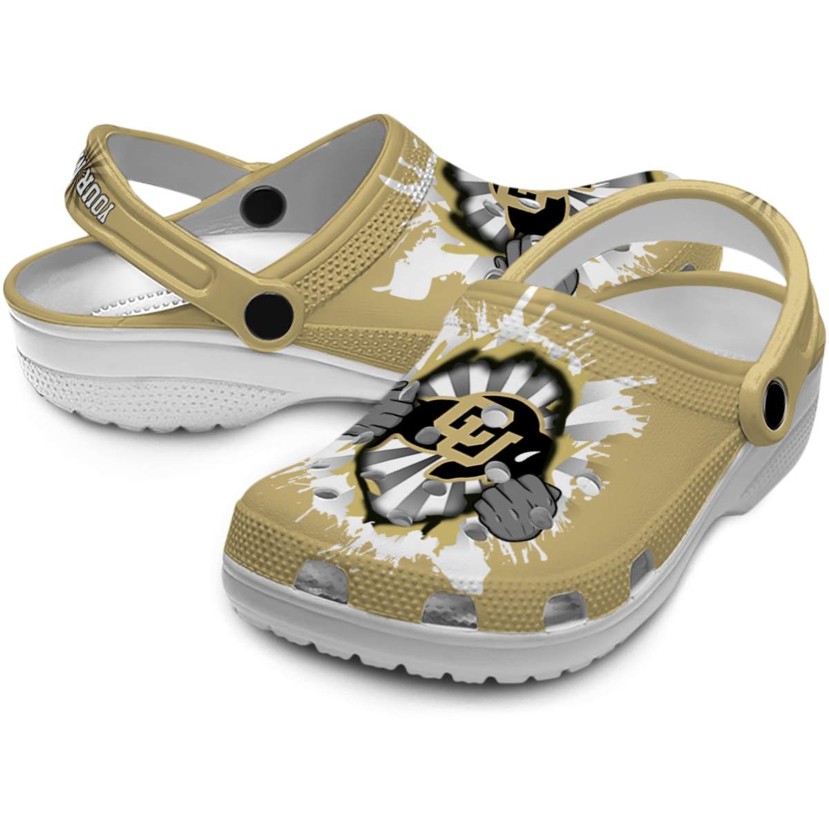 Merchidea Colorado Buffaloes NCAA Sport Crocs Crocband Clogs Shoes Comfortable For Men Women and Kids
