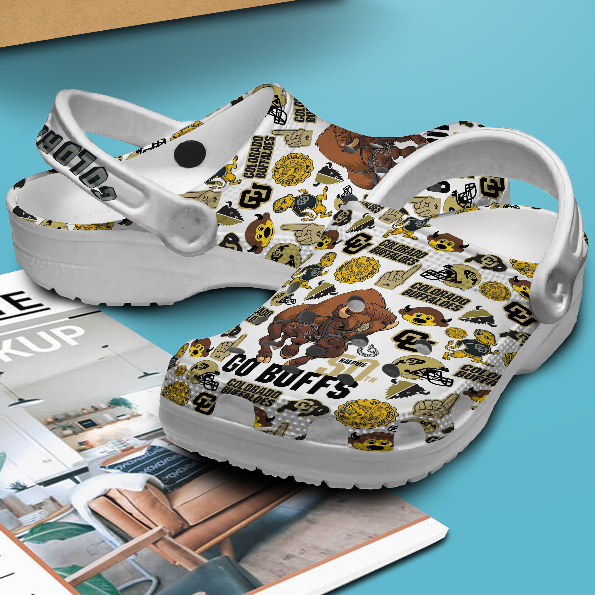 Merchidea Colorado Buffaloes NCAA Sport Crocs Crocband Clogs Shoes Comfortable For Men Women and Kids
