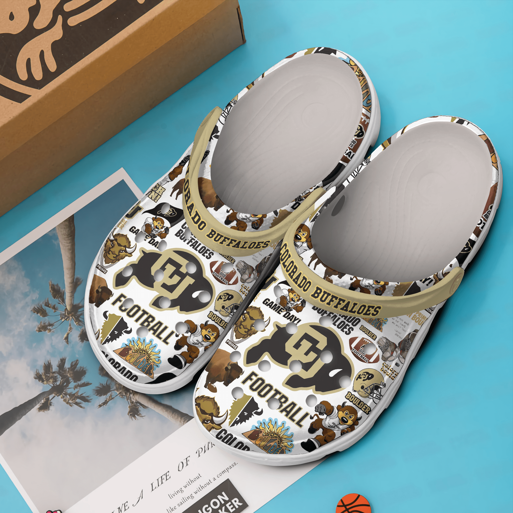 Merchidea Colorado Buffaloes NCAA Sport Crocs Crocband Clogs Shoes Comfortable For Men Women and Kids