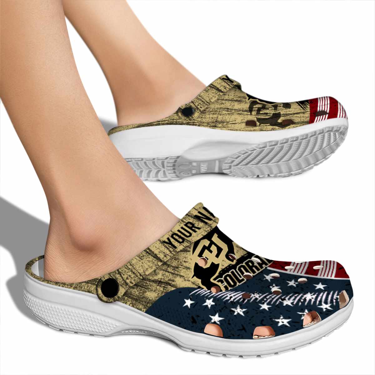 Merchidea Colorado Buffaloes NCAA Sport Crocs Crocband Clogs Shoes Comfortable For Men Women and Kids