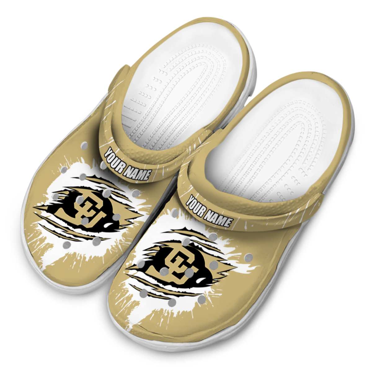 Merchidea Colorado Buffaloes NCAA Sport Crocs Crocband Clogs Shoes Comfortable For Men Women and Kids