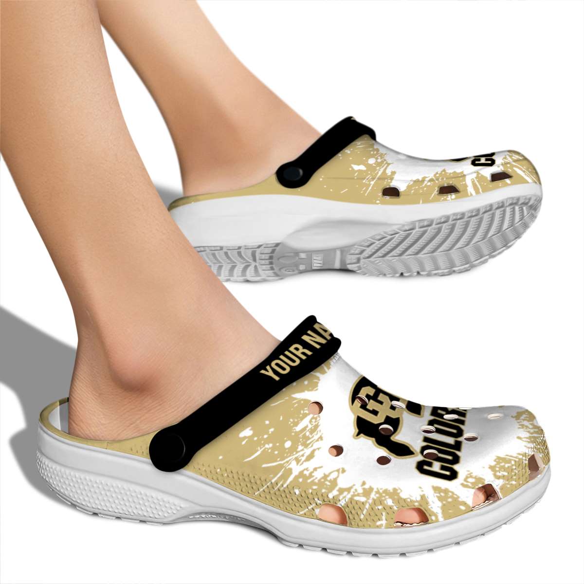 Merchidea Colorado Buffaloes NCAA Sport Crocs Crocband Clogs Shoes Comfortable For Men Women and Kids