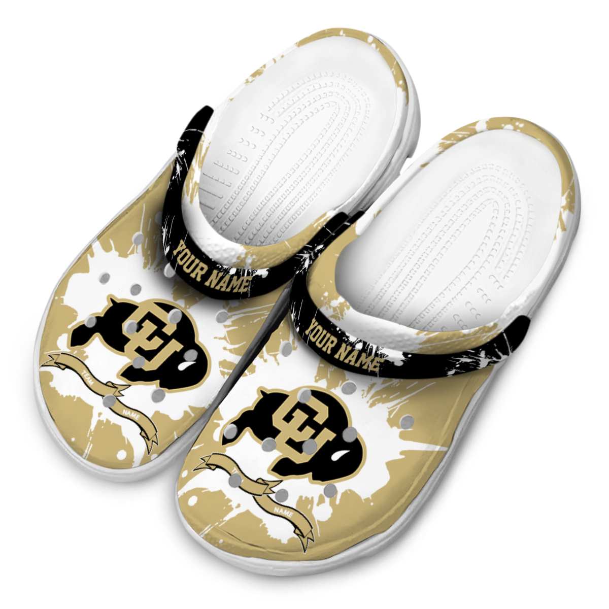 Merchidea Colorado Buffaloes NCAA Sport Crocs Crocband Clogs Shoes Comfortable For Men Women and Kids