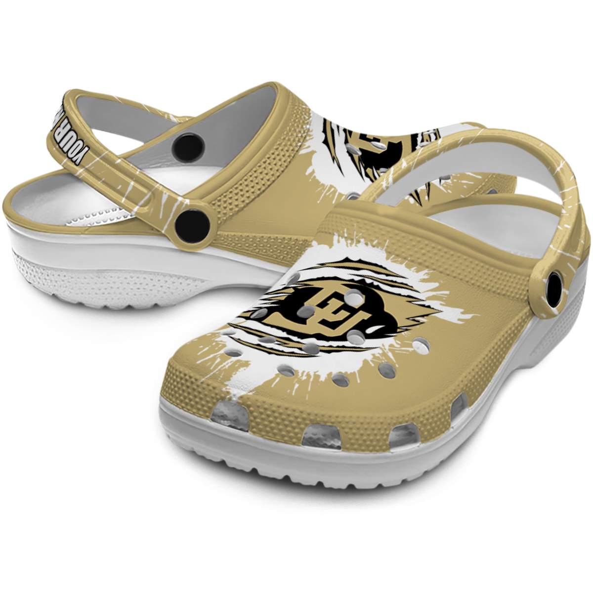 Merchidea Colorado Buffaloes NCAA Sport Crocs Crocband Clogs Shoes Comfortable For Men Women and Kids