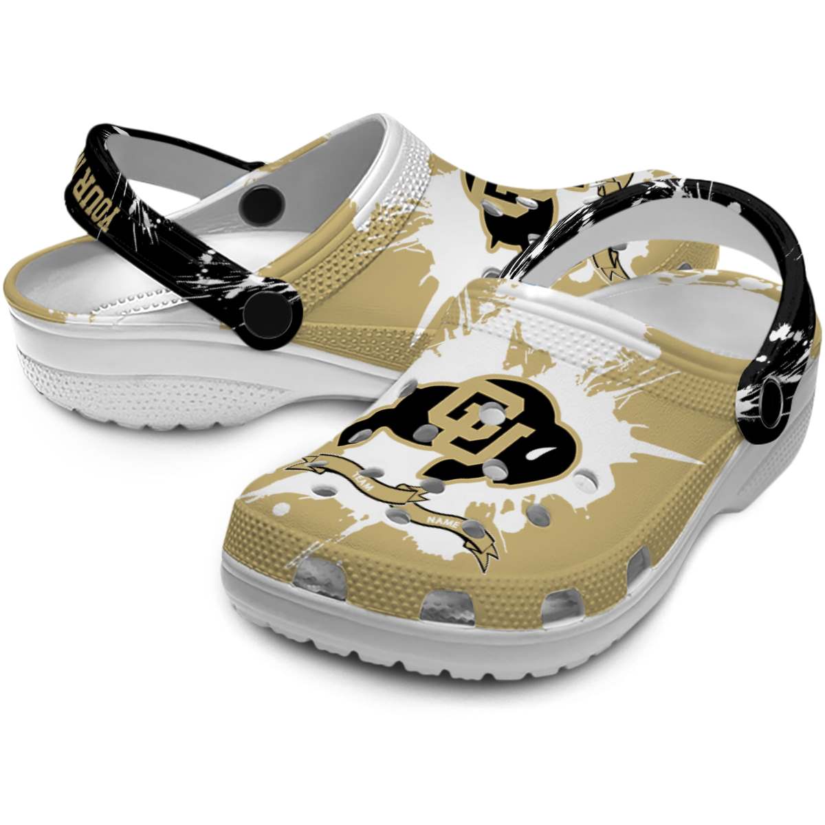 Merchidea Colorado Buffaloes NCAA Sport Crocs Crocband Clogs Shoes Comfortable For Men Women and Kids