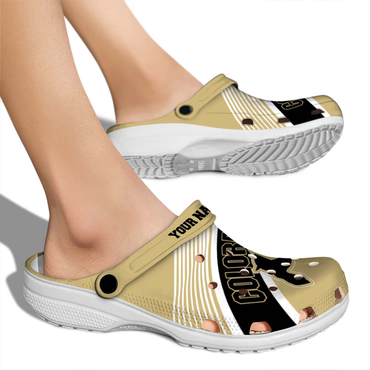 Merchidea Colorado Buffaloes NCAA Sport Crocs Crocband Clogs Shoes Comfortable For Men Women and Kids